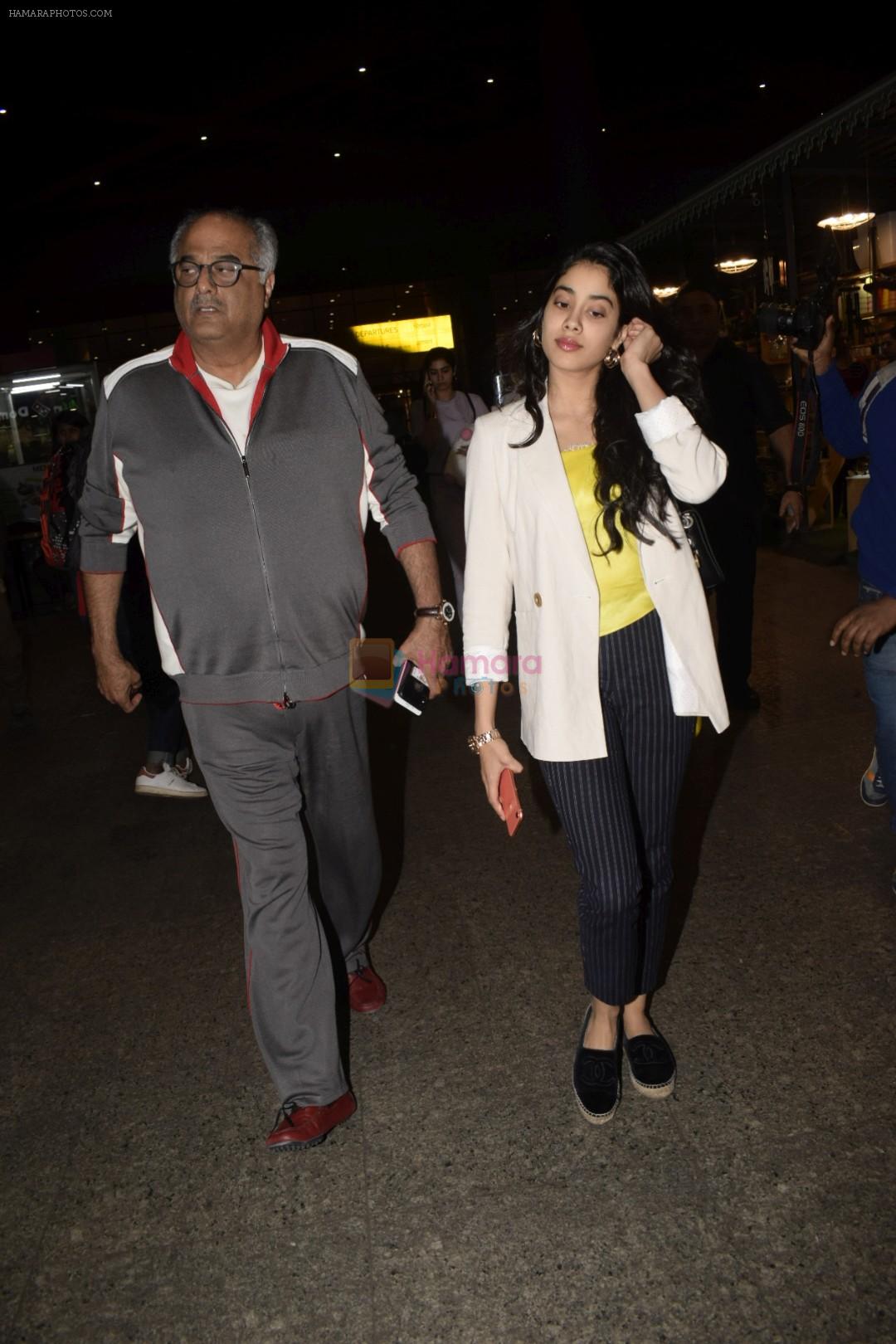 Boney Kapoor,Janhvi Kapoor spotted at airport in andheri on 29th Dec 2018