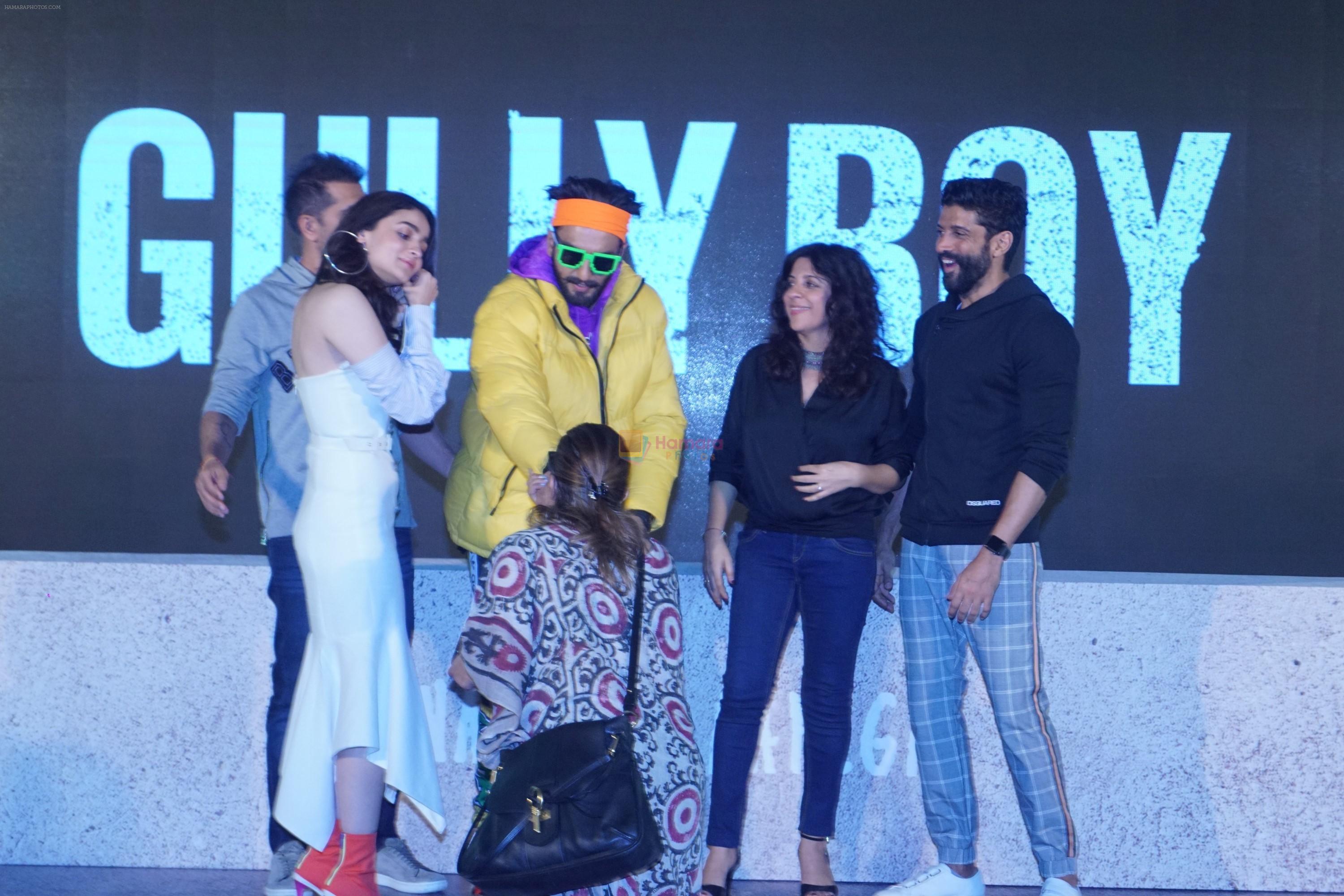 Ranveer Singh, Alia Bhatt, Ritesh Sishwani, Zoya Akhtar, Farhan AKhtar at the trailer launch of film Gully Boy on 8th Jan 2019