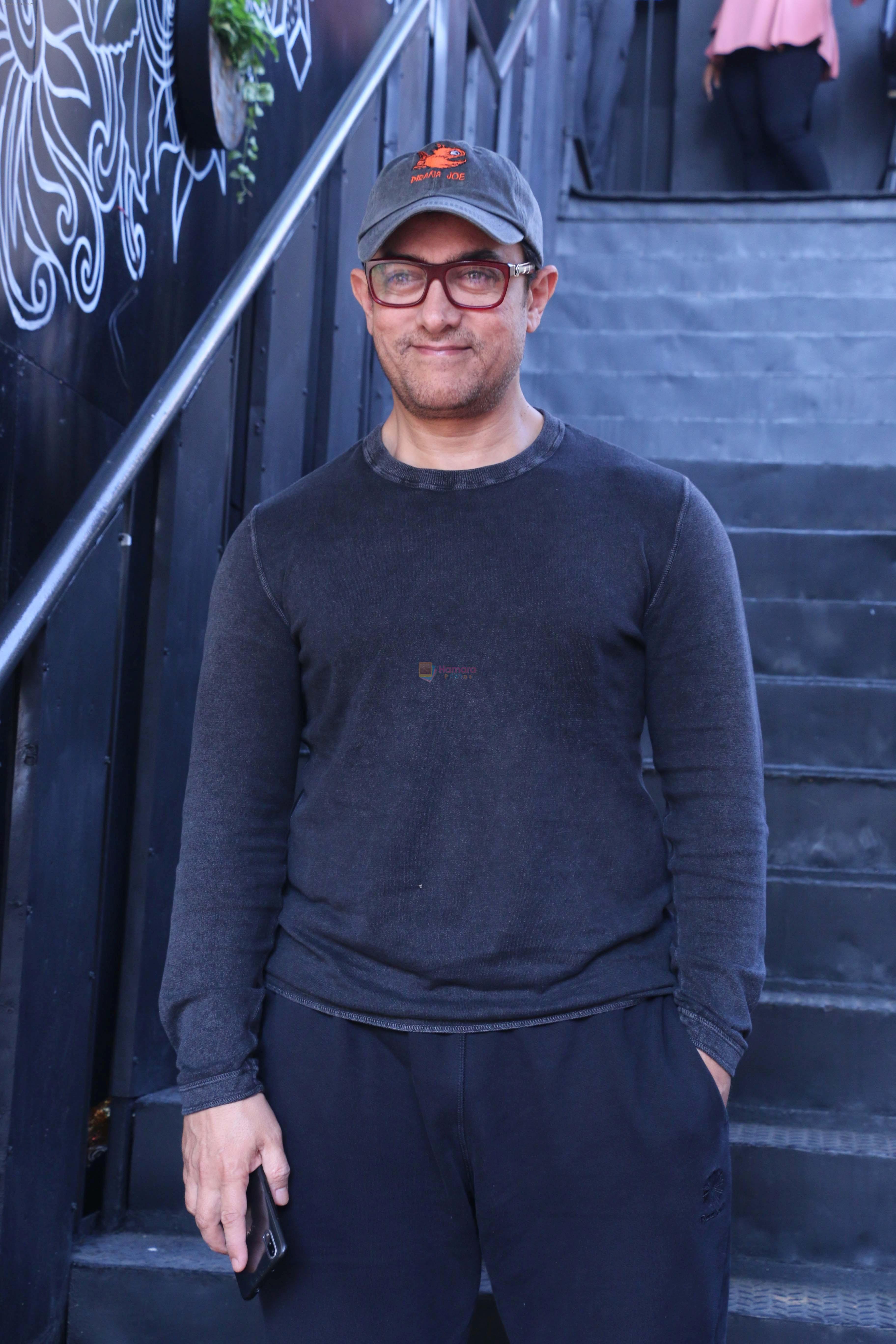 Aamir Khan At The Sunday Jazz Brunch At Mia Cuciana Bandra on 7th Jan 2019