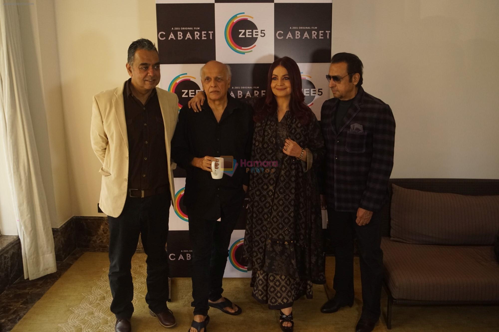 Pooja Bhatt,Mahesh Bhatt, Gulshan Grover Spotted for Media Interviews of film Cabaret on 7th Jan 2019