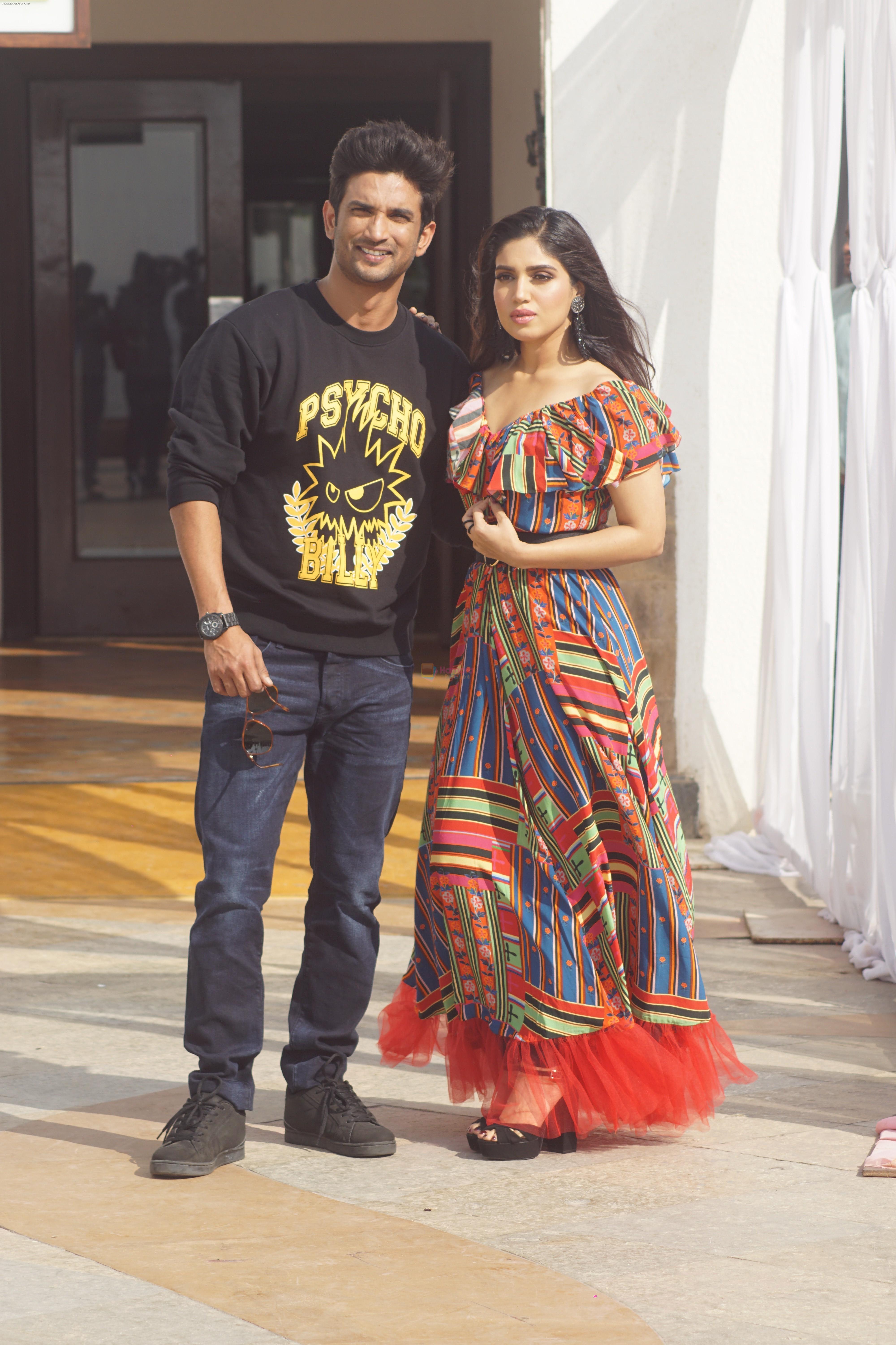 Sushant singh rajput and Bhumi Pednekar at the promotion of film Sonchiriya on 7th Jan 2019