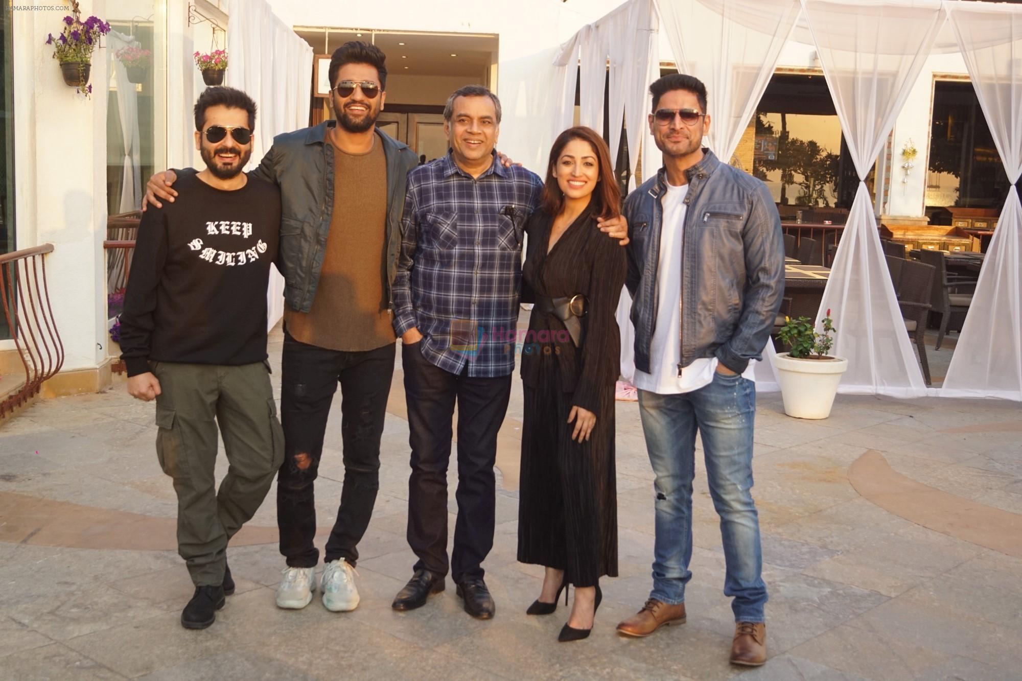 Vicky Kaushal,Paresh Rawal,Yami Gautam, Mohit Raina, Aditya Dhar Spotted for Media Interview of film URI on 7th Jan 2019