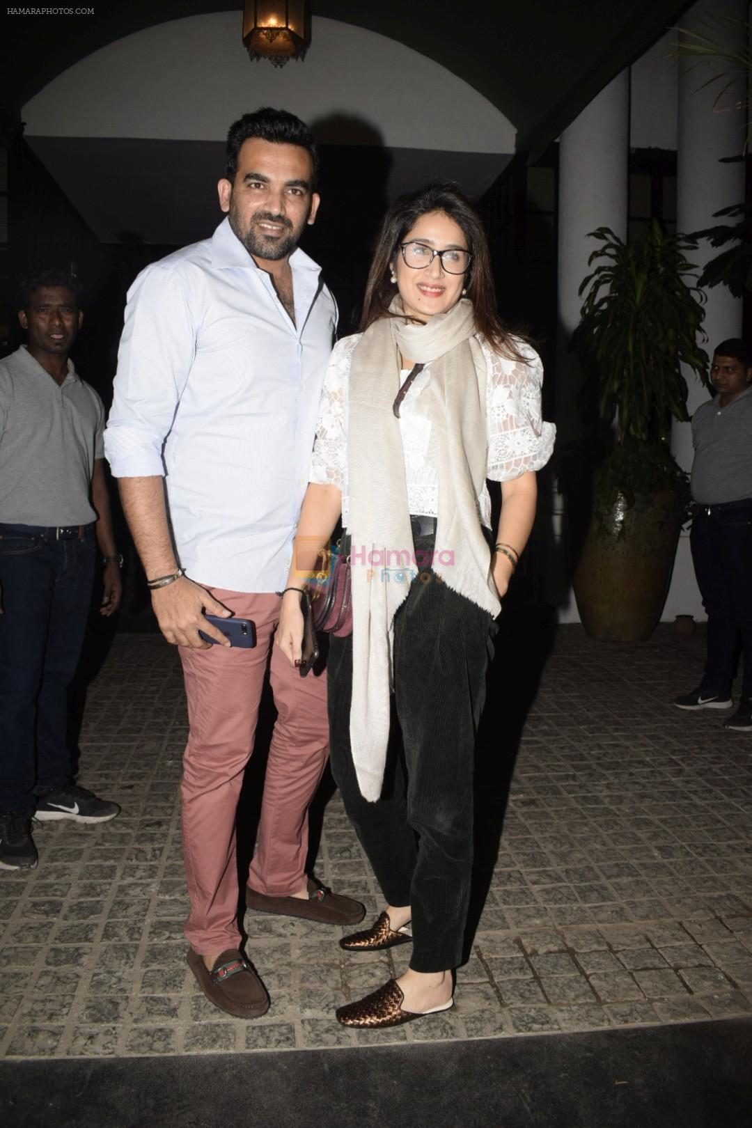 Zaheer Khan & Sagarika Ghatge spotted at Soho House juhu on 15th Jan 2019