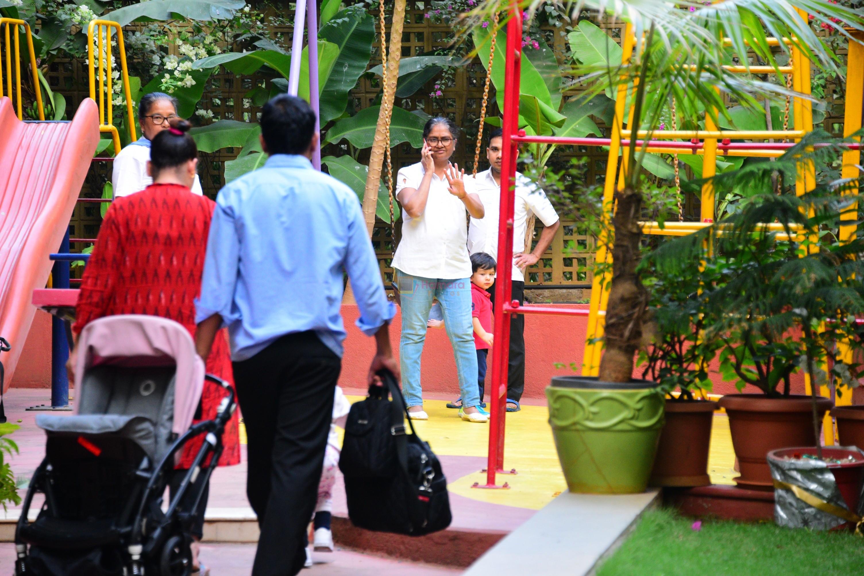 Taimur spotted at play school in bandra on 14th Jan 2019