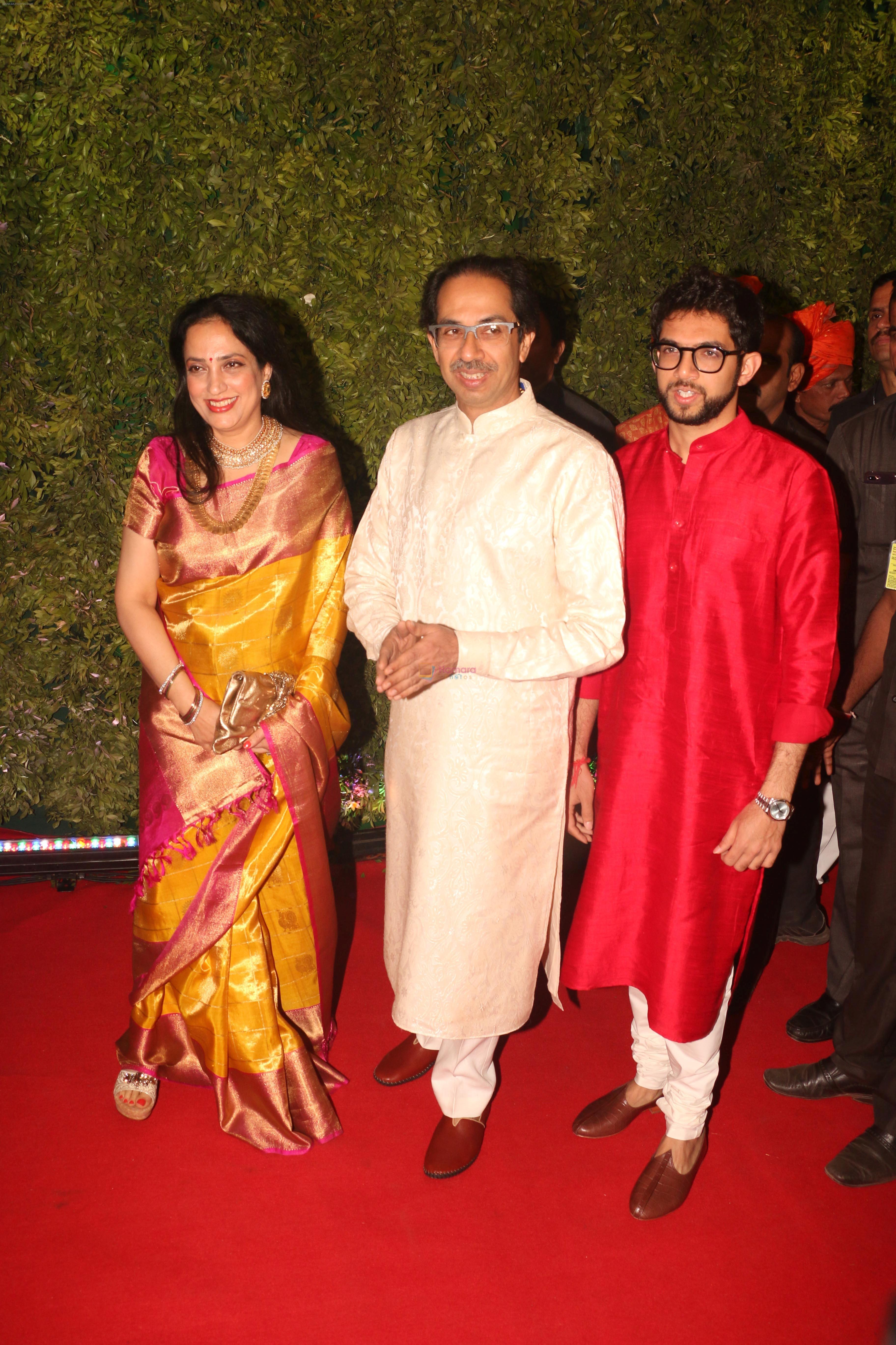 Uddhav Thackeray, Rashmi Thackeray at Raj Thackeray's son Amit's wediing in St Regis on 27th Jan 2019