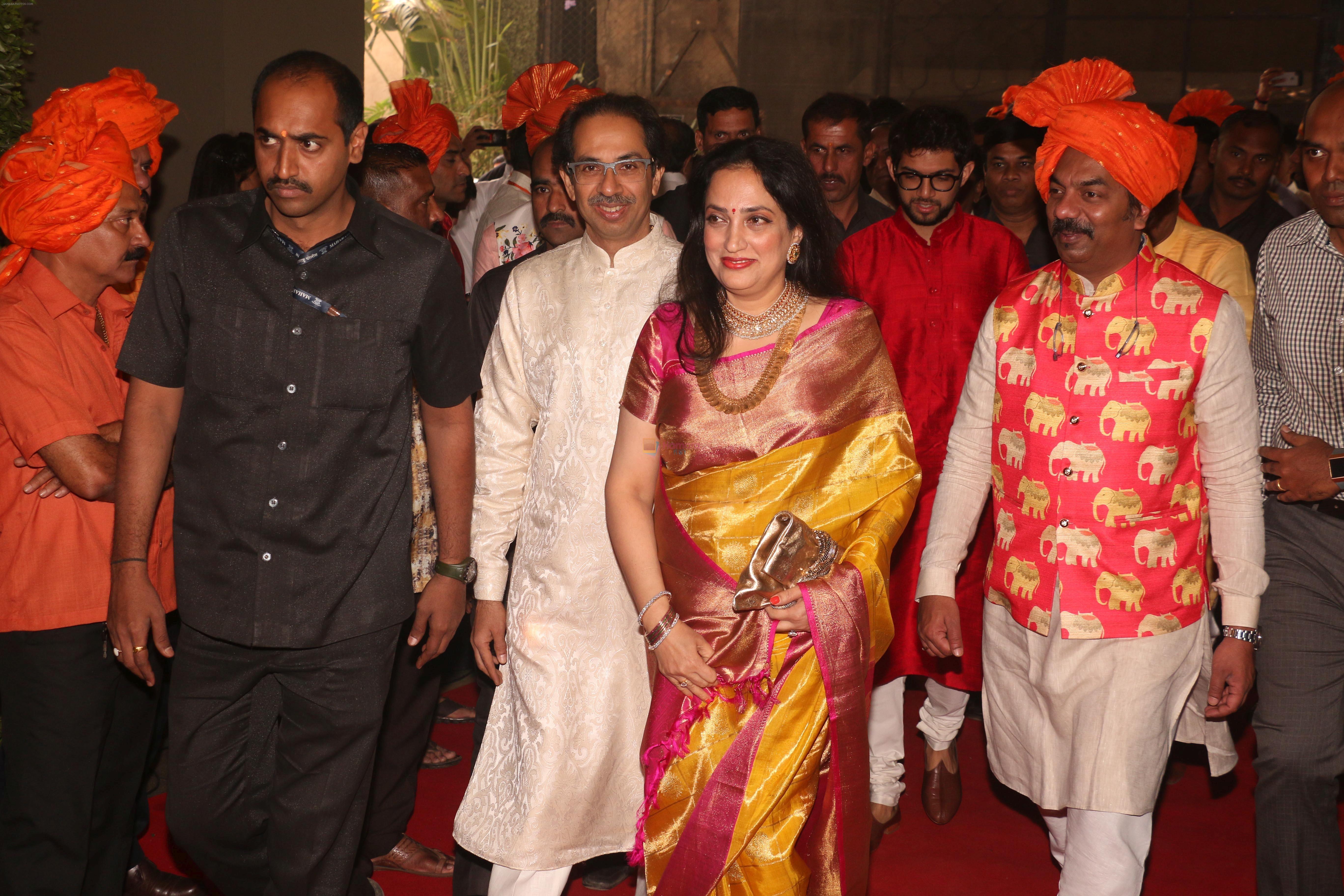 Uddhav Thackeray, Rashmi Thackeray at Raj Thackeray's son Amit's wediing in St Regis on 27th Jan 2019