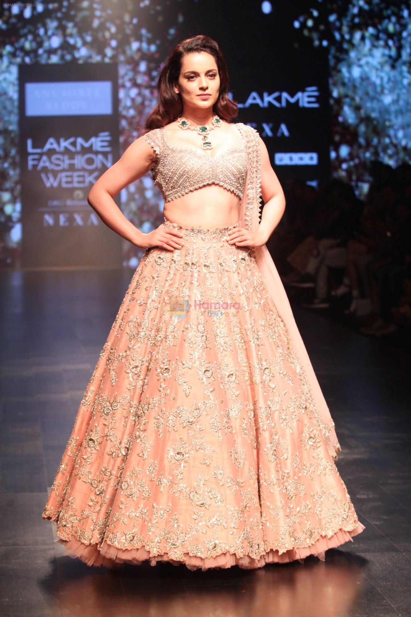 Kangana Ranaut walk the Ramp for Anushree Reddy at Lakme Fashion Week 2019 on 2nd Feb 2019