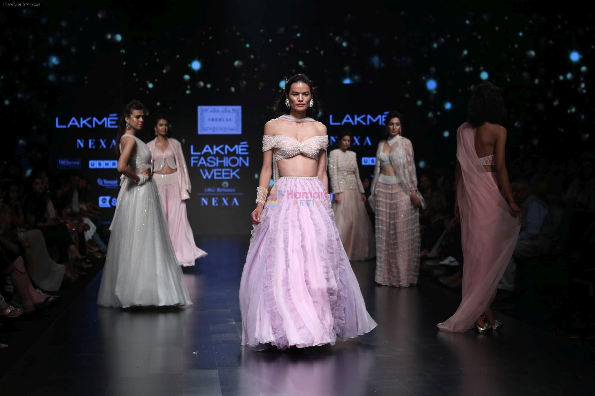 Model walk the ramp for Shehla Khan at Lakme Fashion Week 2019  on 3rd Feb 2019