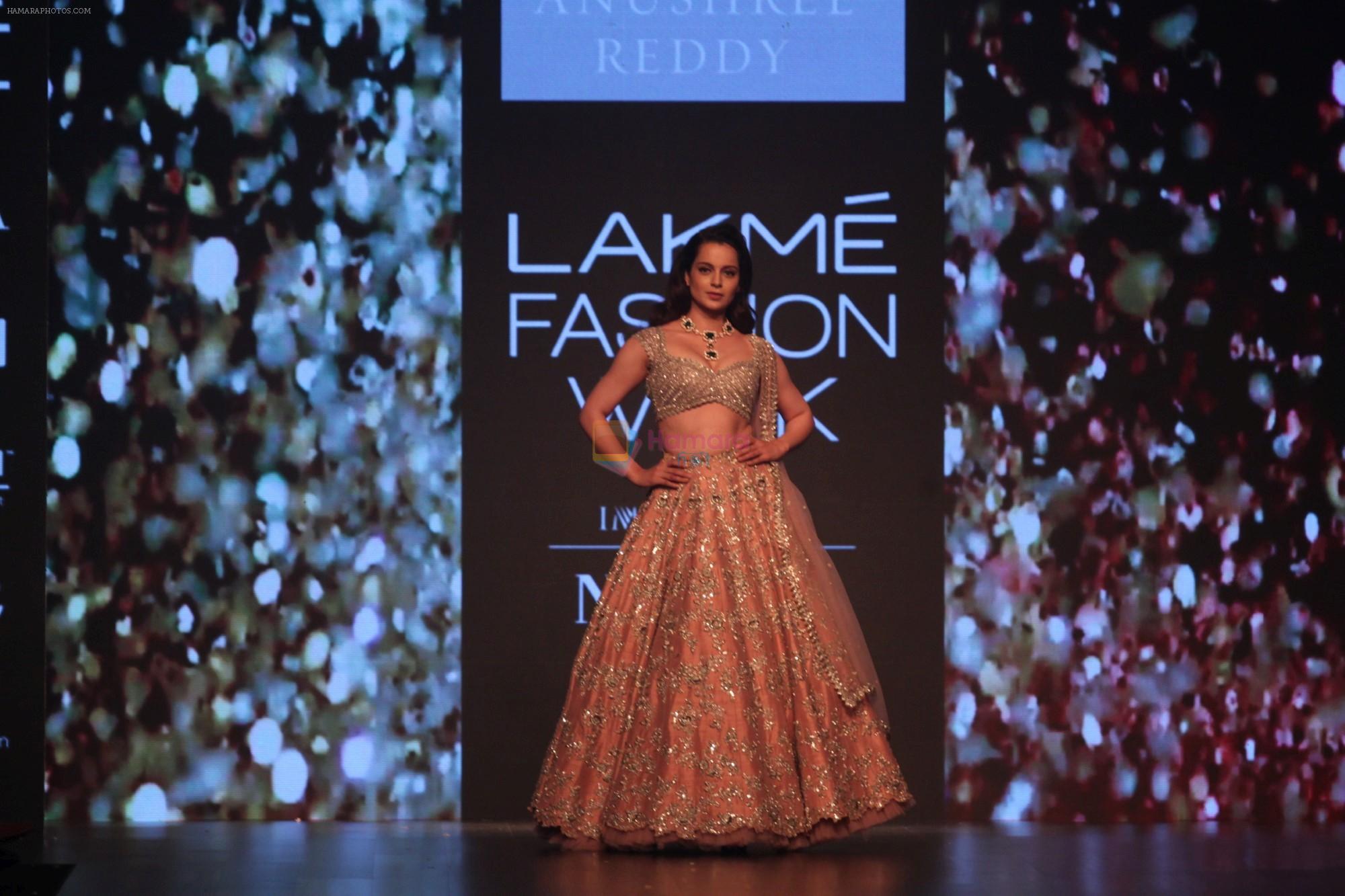 Kangana Ranaut walk the Ramp for Anushree Reddy at Lakme Fashion Week 2019 on 2nd Feb 2019