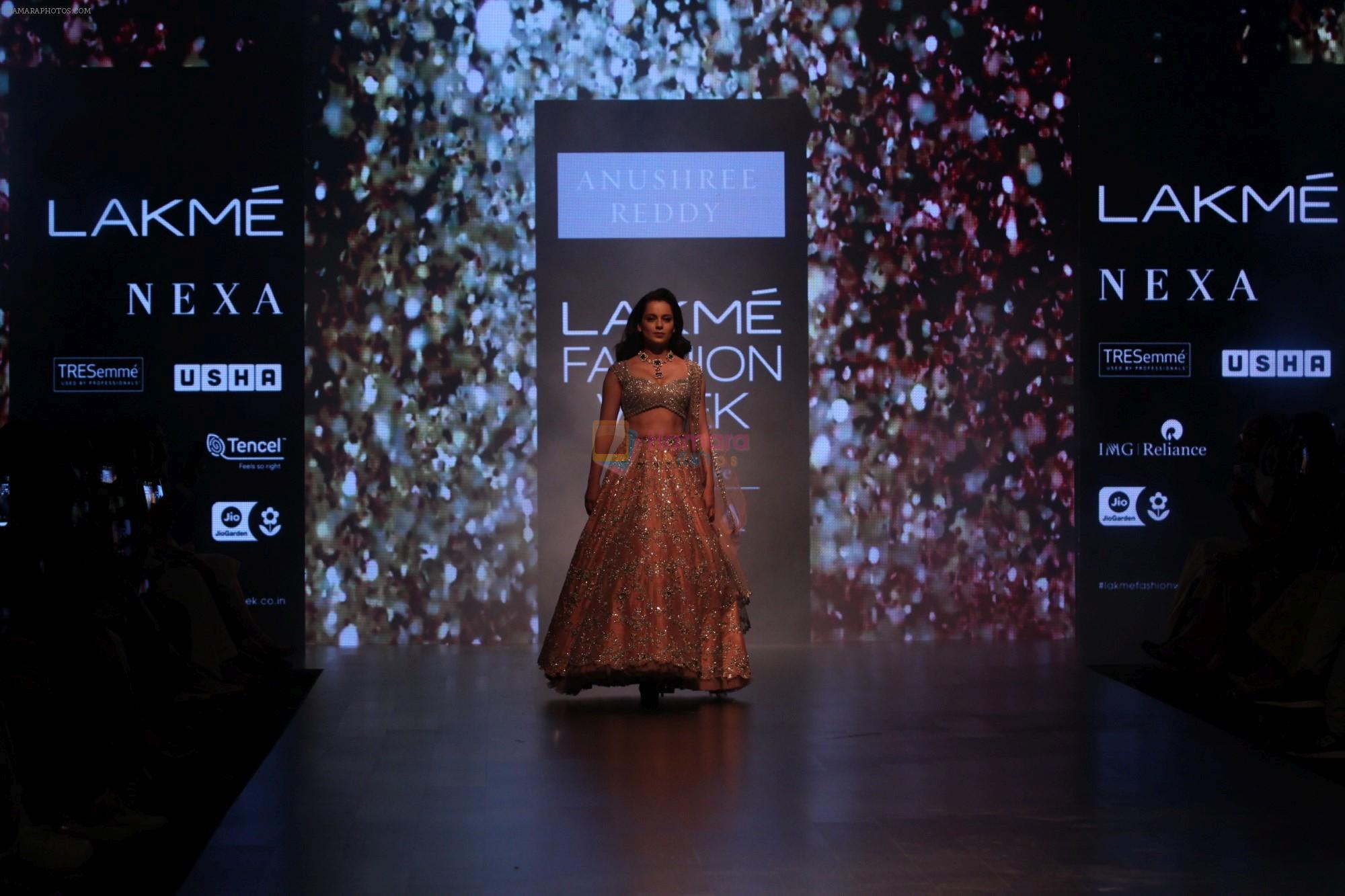 Kangana Ranaut walk the Ramp for Anushree Reddy at Lakme Fashion Week 2019 on 2nd Feb 2019