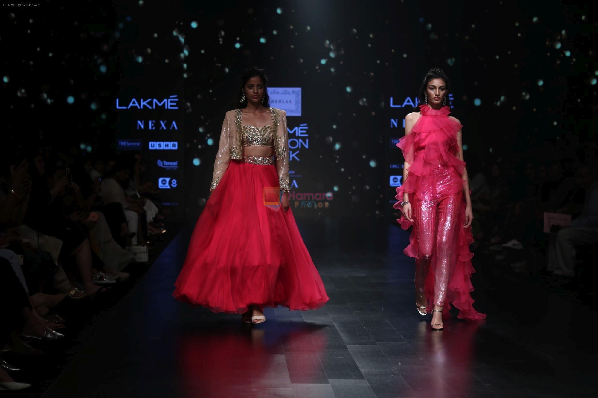 Model walk the ramp for Shehla Khan at Lakme Fashion Week 2019  on 3rd Feb 2019