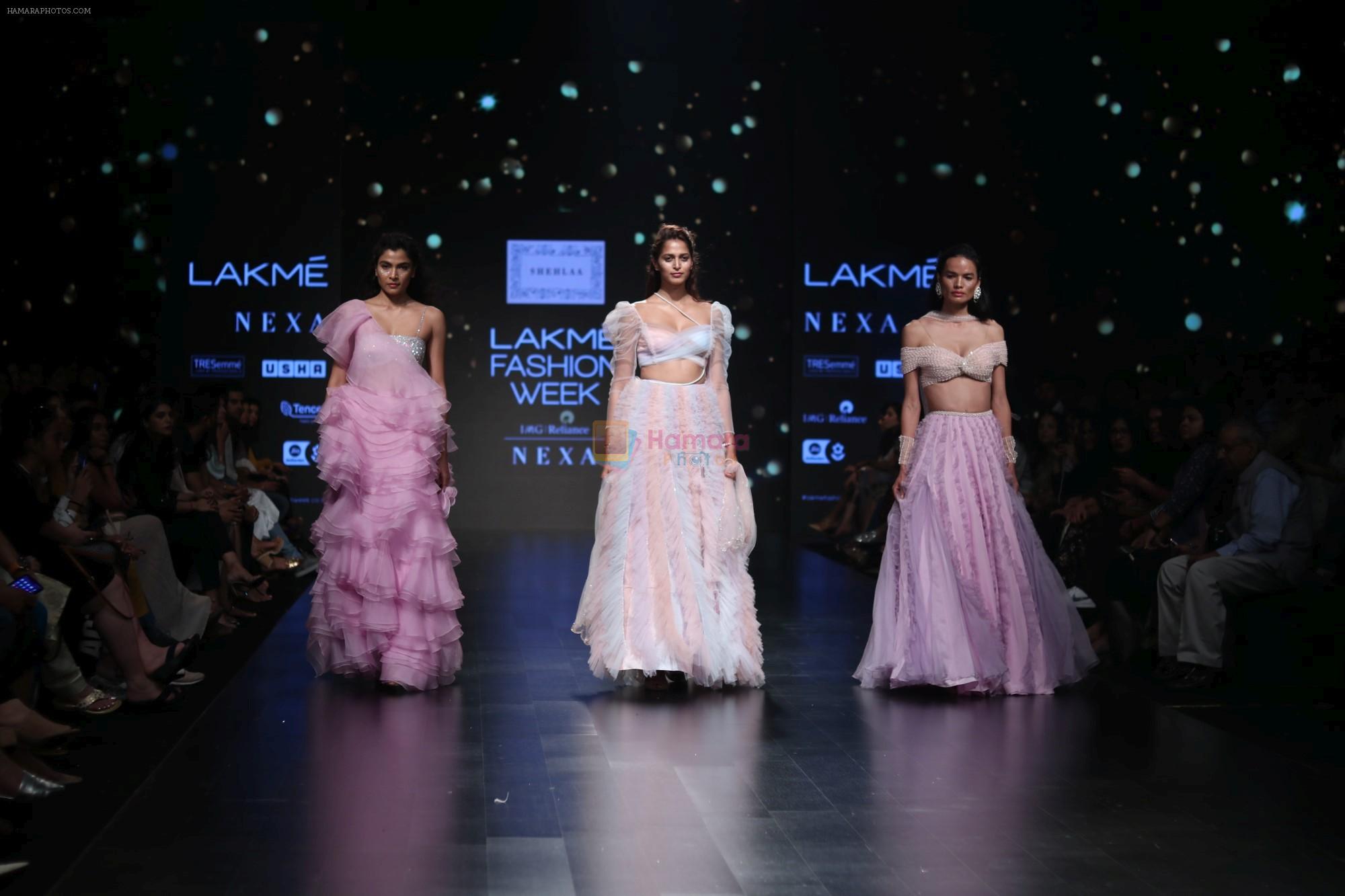 Model walk the ramp for Shehla Khan at Lakme Fashion Week 2019  on 3rd Feb 2019