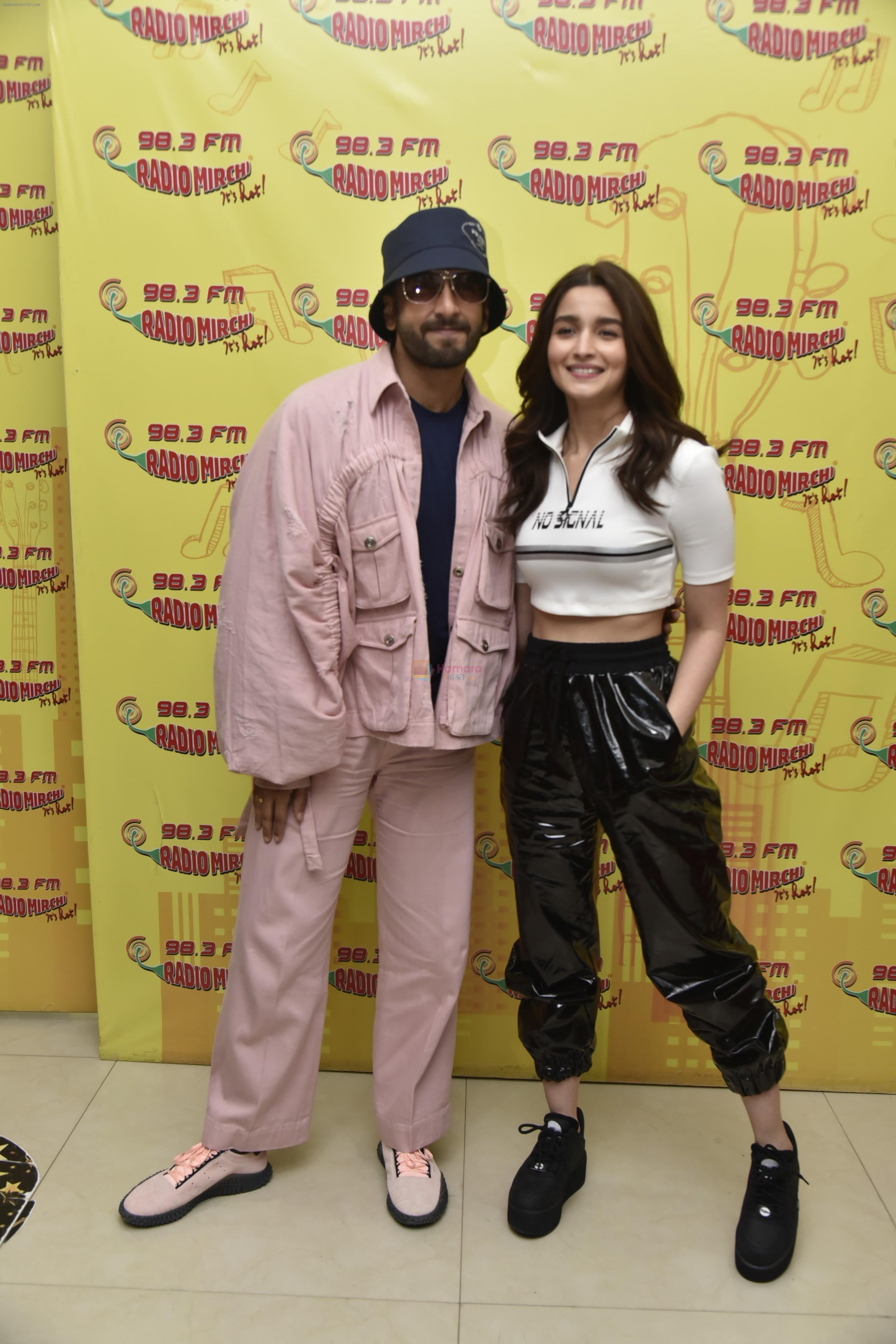 Ranveer Singh, Alia Bhatt at Radio Mirchi studio for the promotions of film Gully Boy on 4th Feb 2019