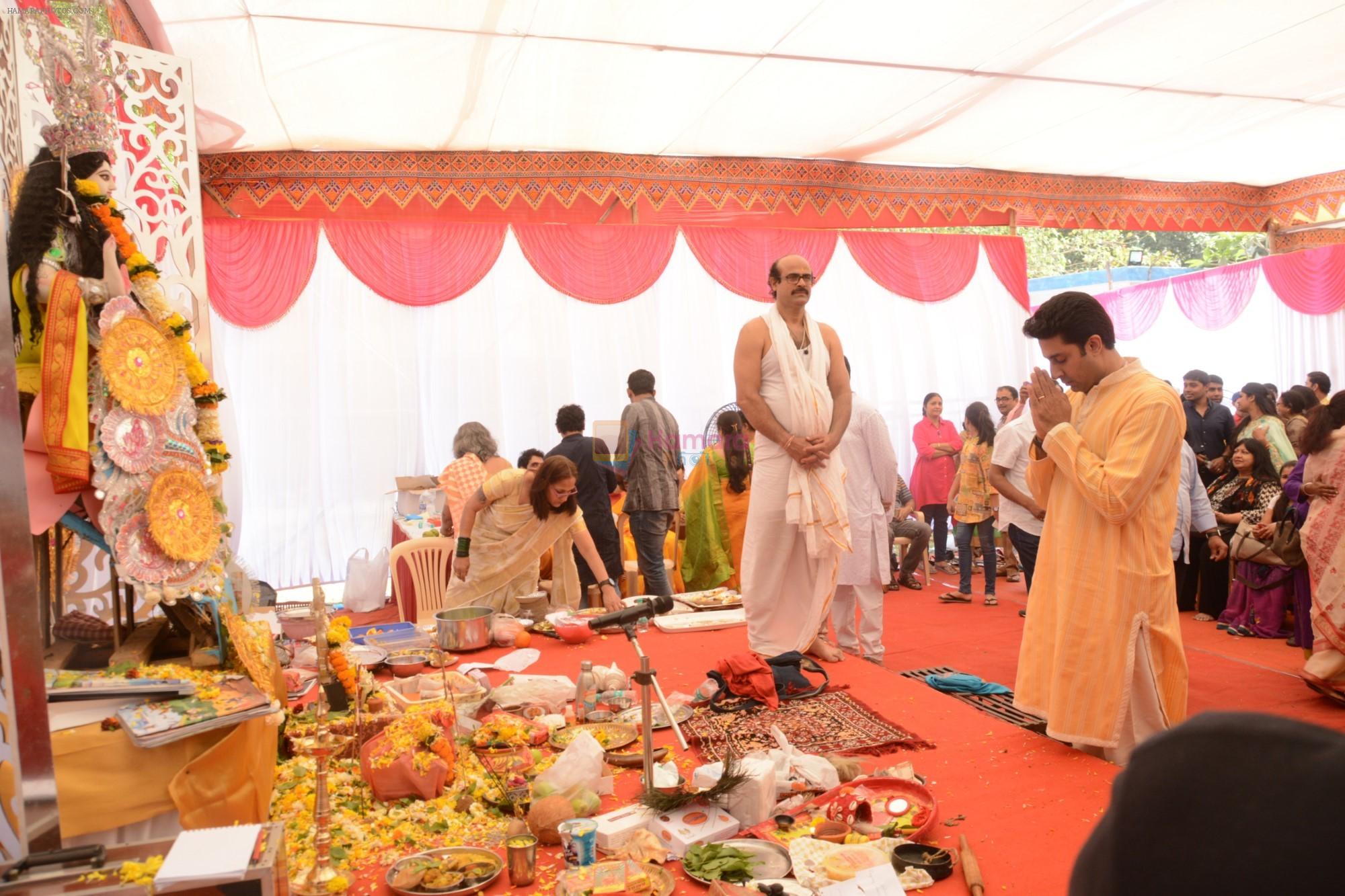 Abhishek Bachchan at Saraswati pujan at Anurag Basu's house in goregaon on 10th Feb 2019