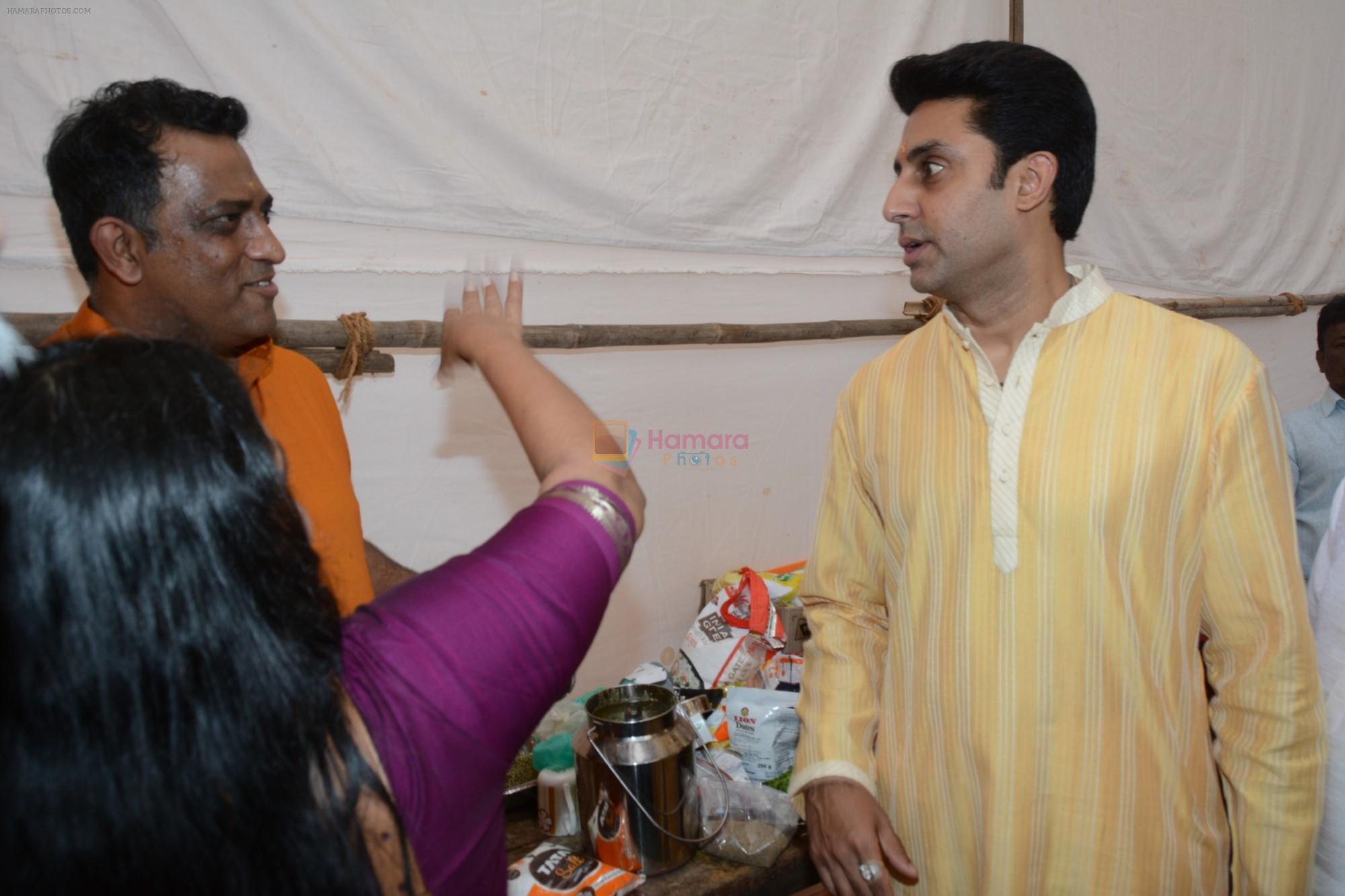 Abhishek Bachchan at Saraswati pujan at Anurag Basu's house in goregaon on 10th Feb 2019