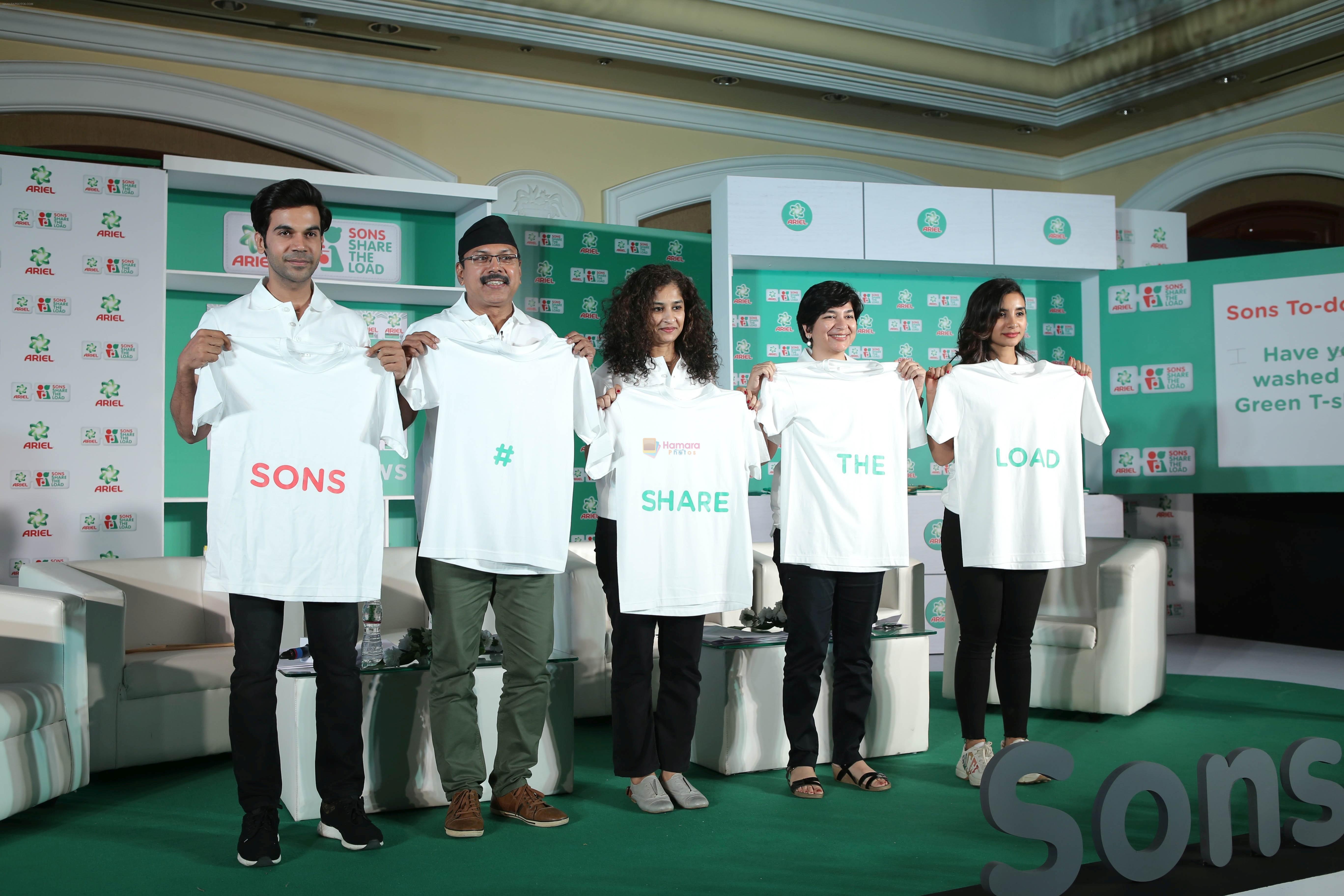 Rajkumar Rao , Patralekha & Gauri Shinde at the launch of Ariel's new film Sons #ShareTheLoad at ITC Grand Central in parel on 7th Feb 2019