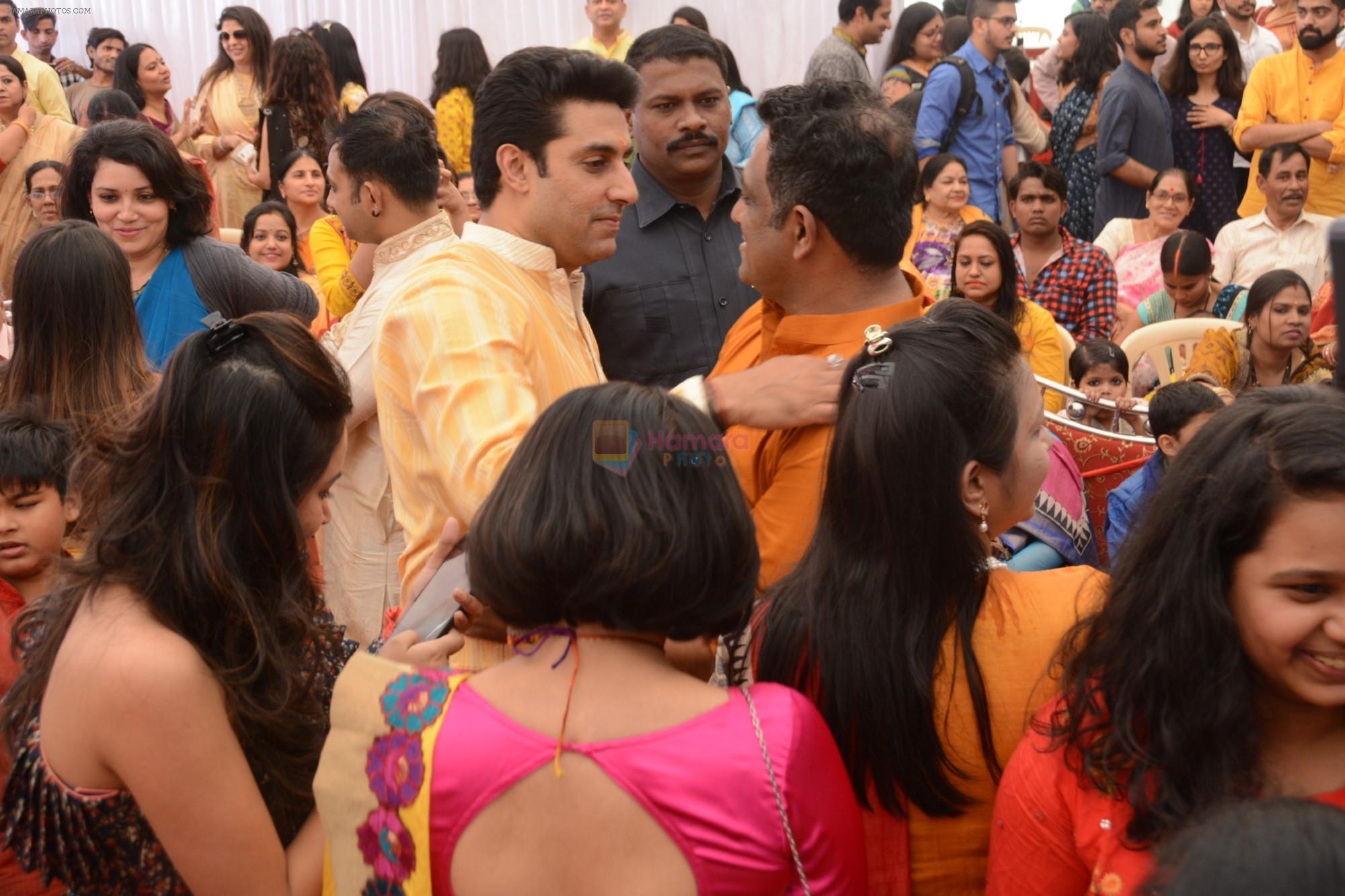 Abhishek Bachchan at Saraswati pujan at Anurag Basu's house in goregaon on 10th Feb 2019