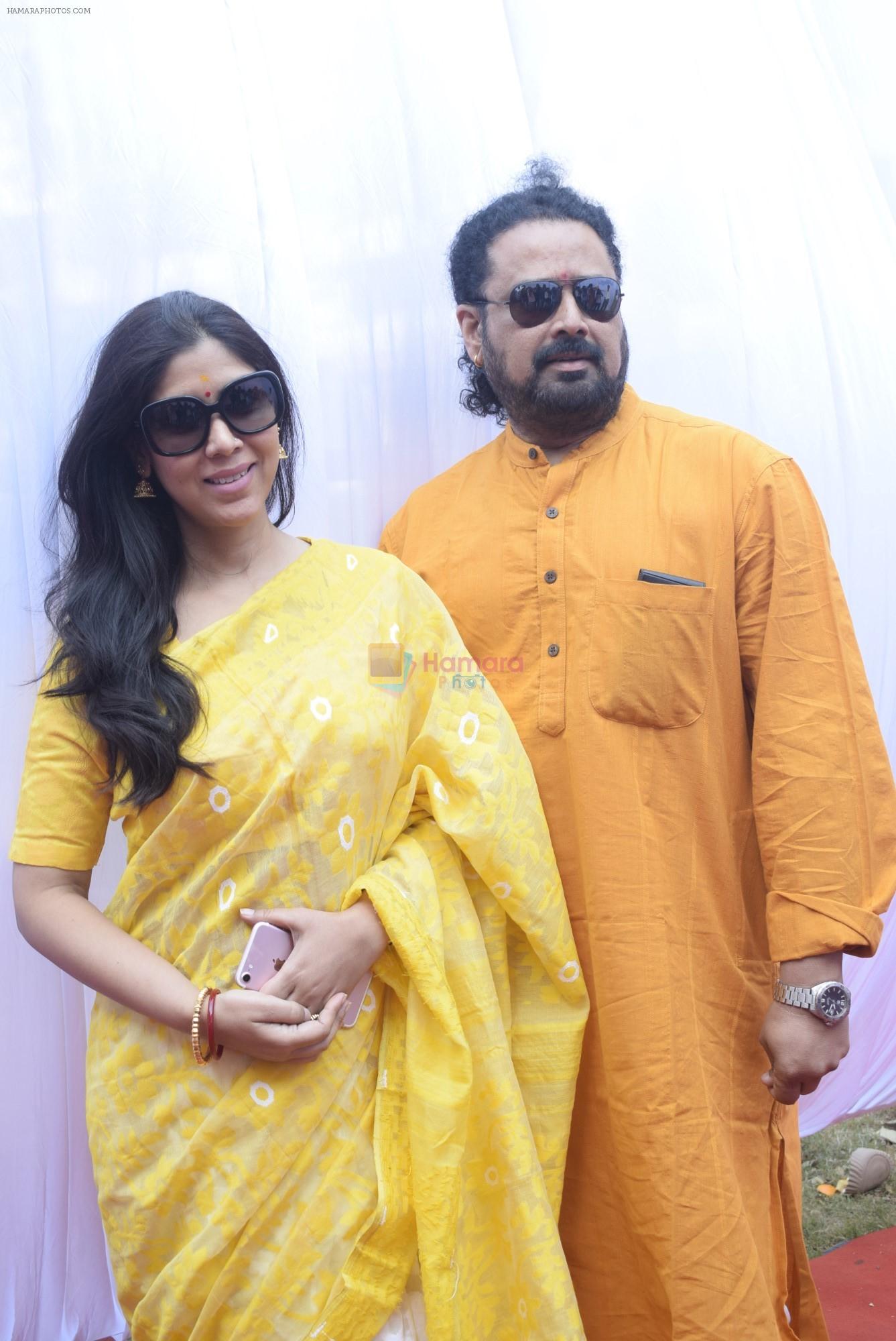 Sakshi Tanwar at Saraswati pujan at Anurag Basu's house in goregaon on 10th Feb 2019