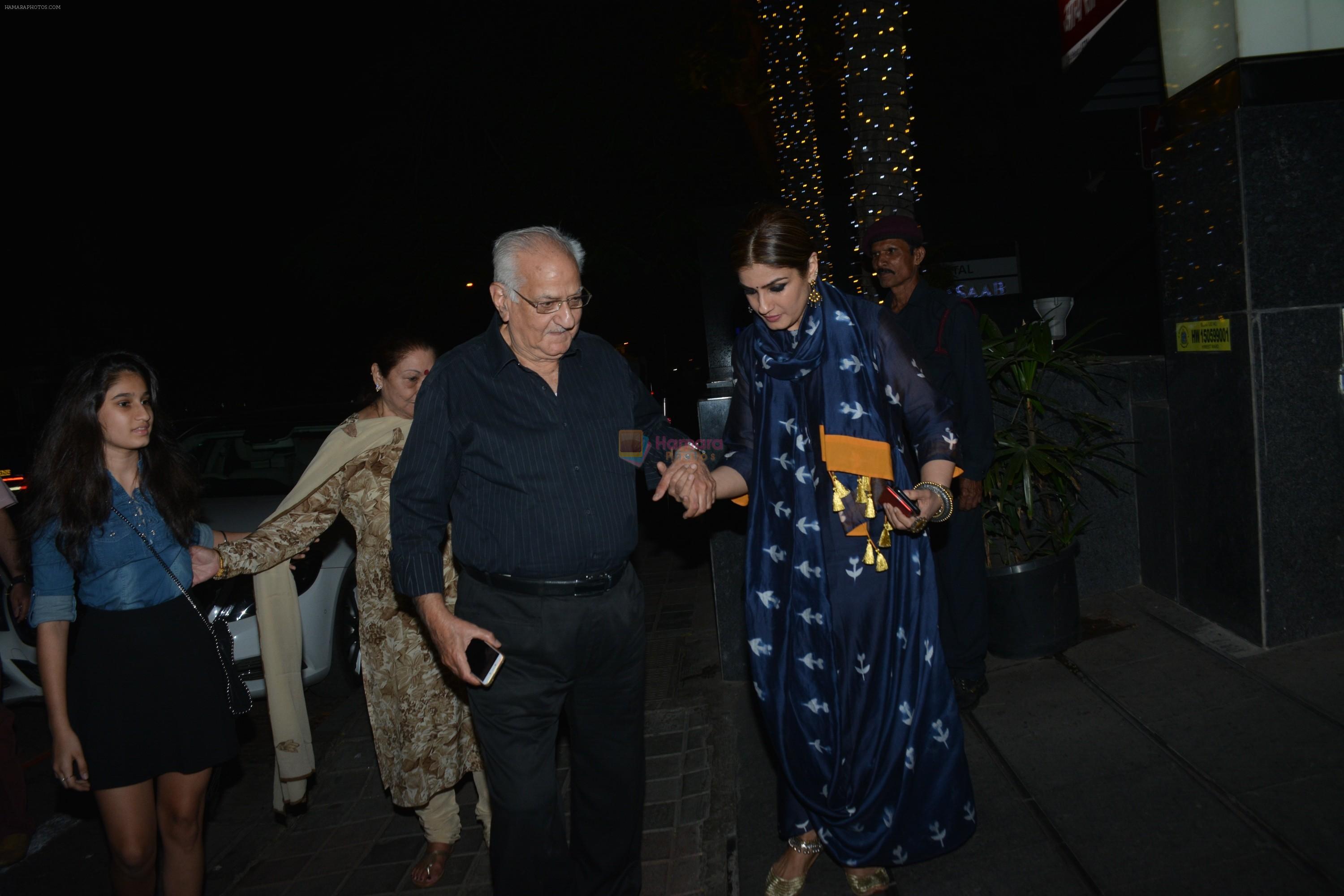 Raveena Tandon with her parents & kids spotted at Hakkasan in bandra on 17th Feb 2019