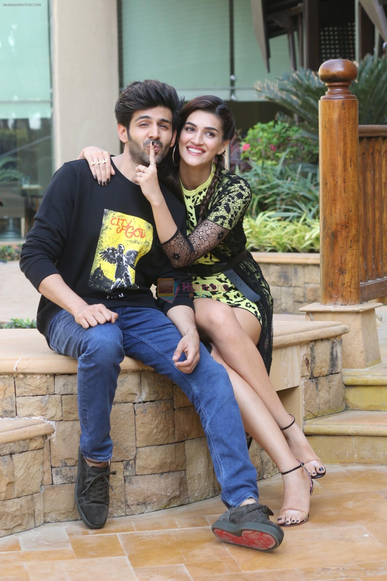 Kriti Sanon & Kartik Aaryan at the media interactions for film LukaChuppi at jw marriott juhu on 19th Feb 2019