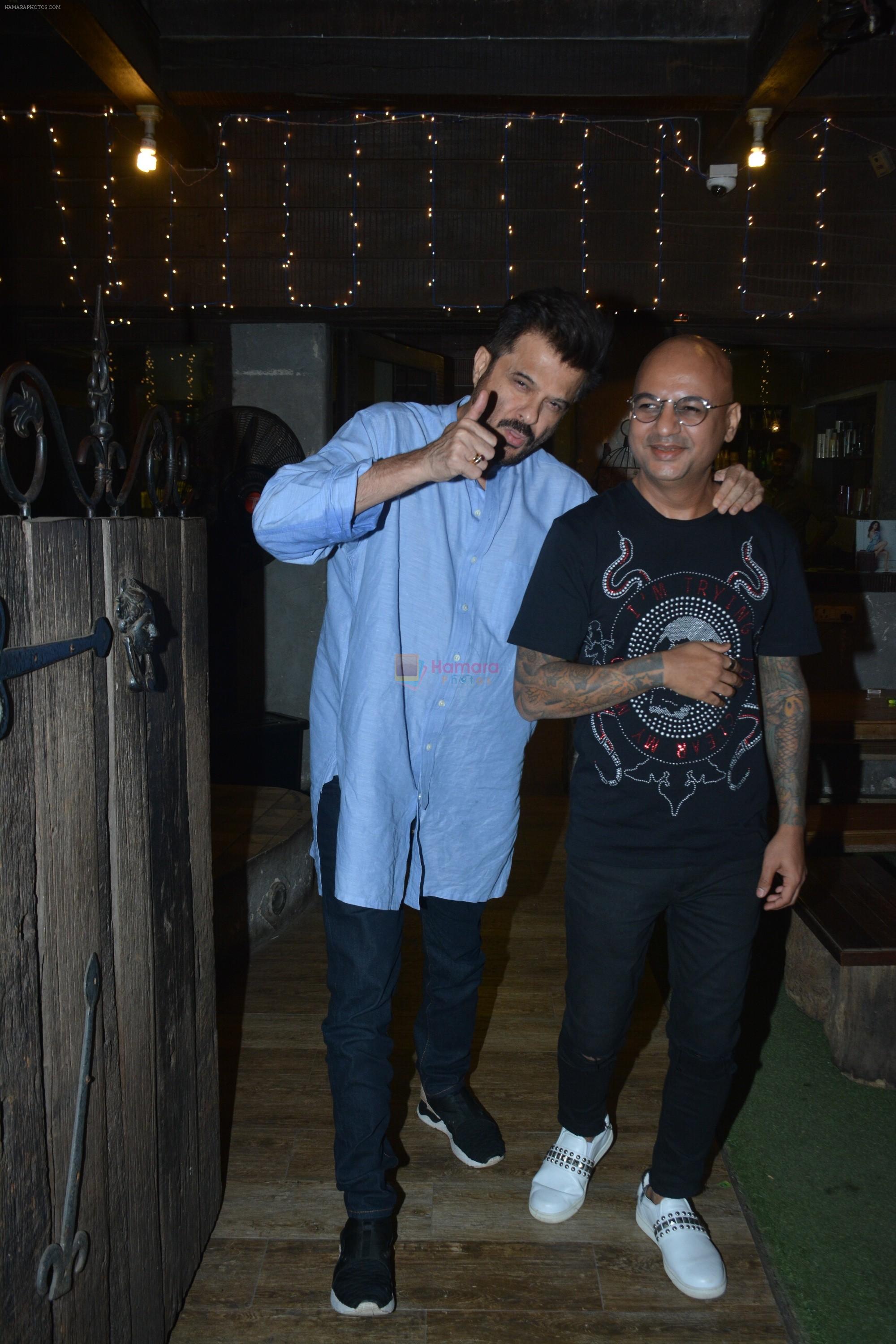 Anil Kapoor with Hakim Aalim at Hakim's salon in bandra on 21st Feb 2019