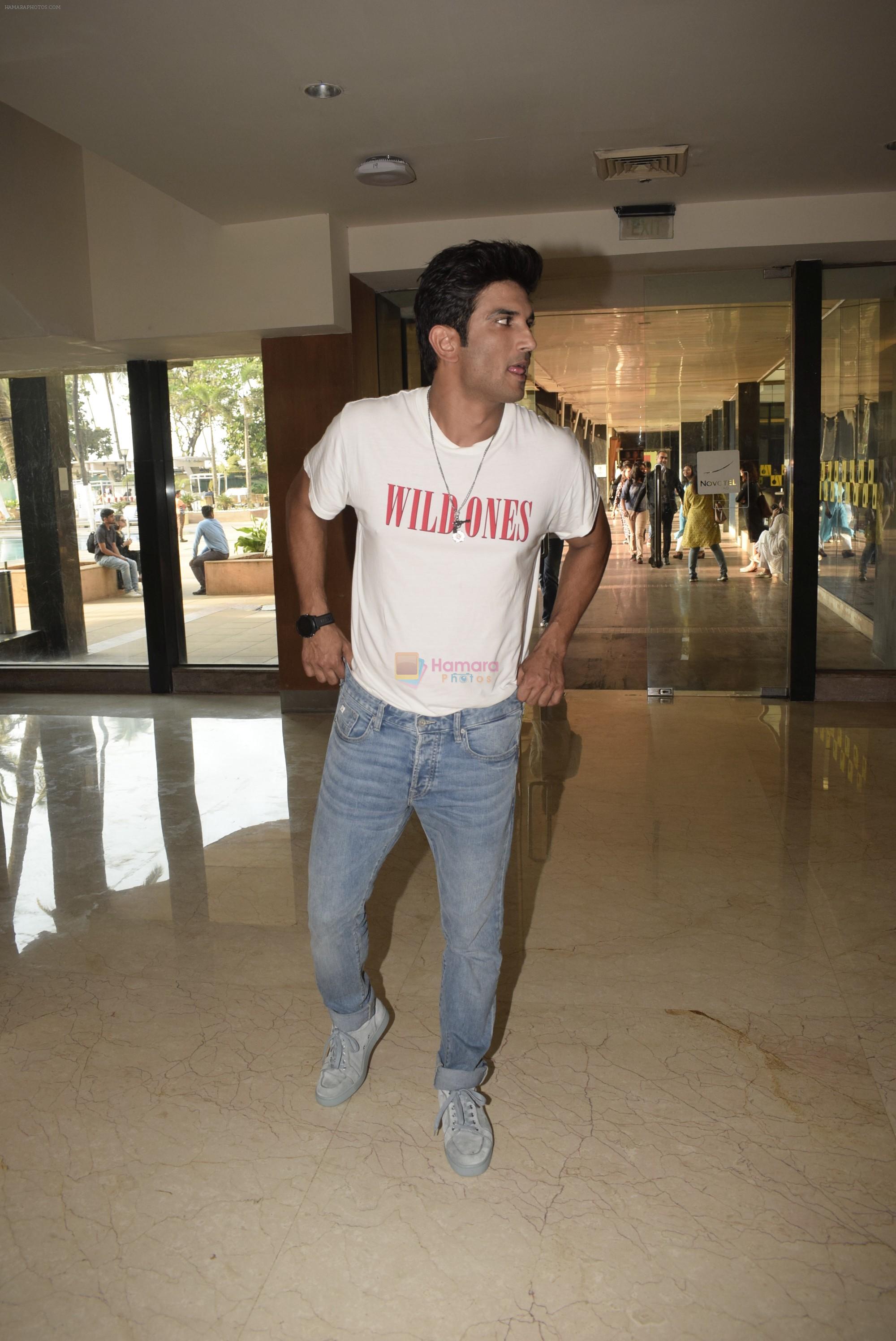 Sushant Singh Rajput at Sonchiriya promotions in Novotel juhu on 21st Feb 2019