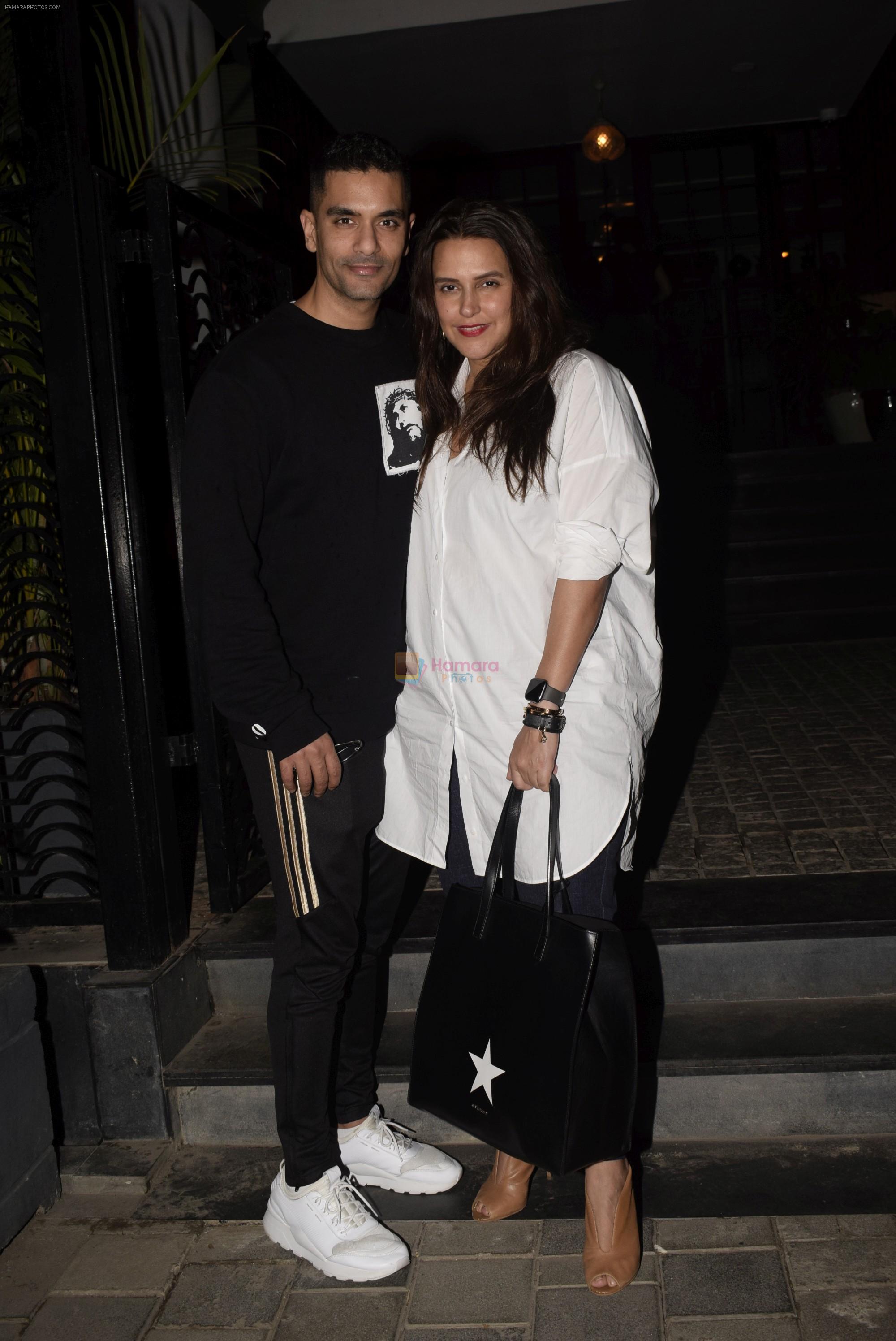 Neha Dhupia, Angad Bedi spotted at Soho House juhu on 26th Feb 2019