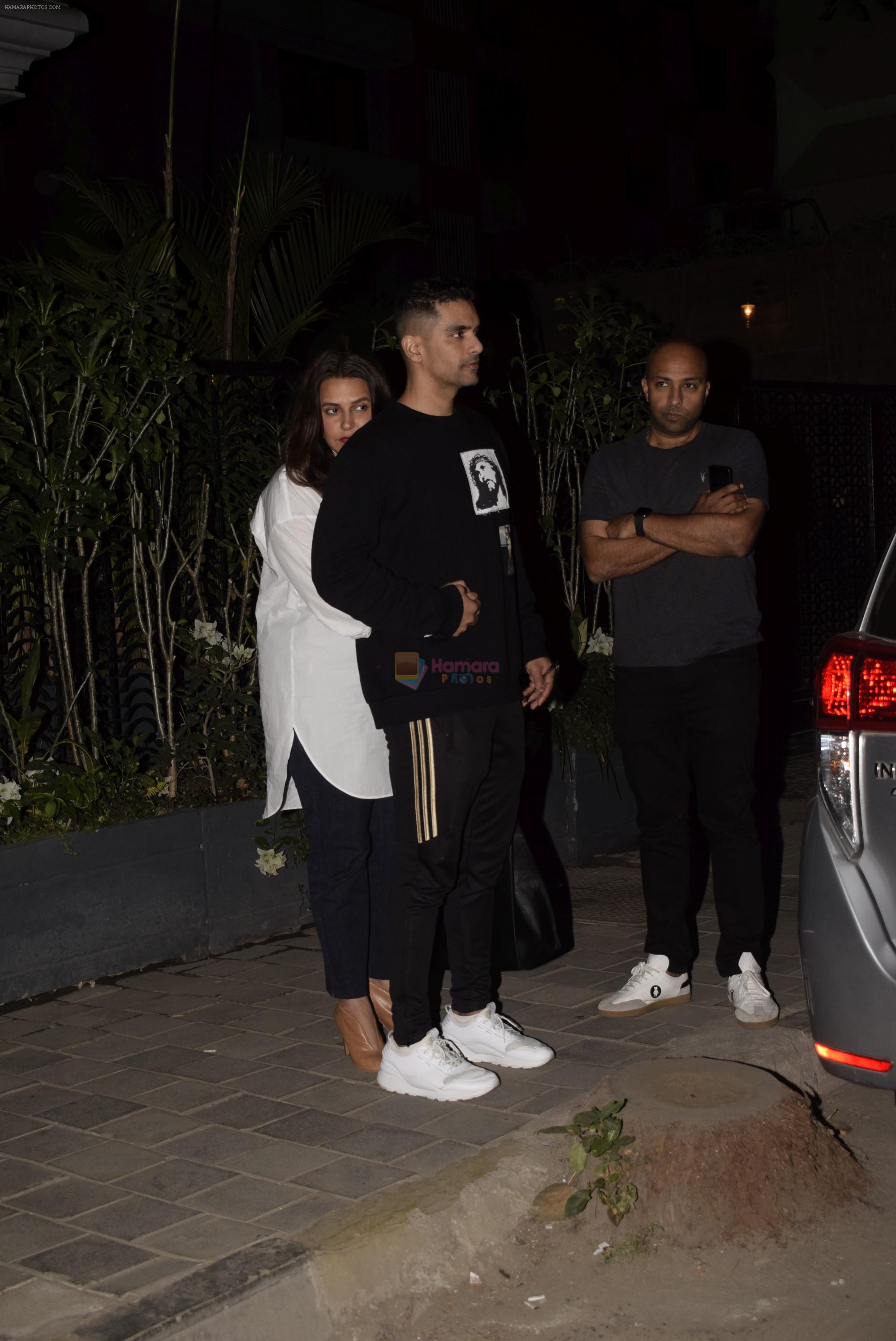 Neha Dhupia, Angad Bedi spotted at Soho House juhu on 26th Feb 2019