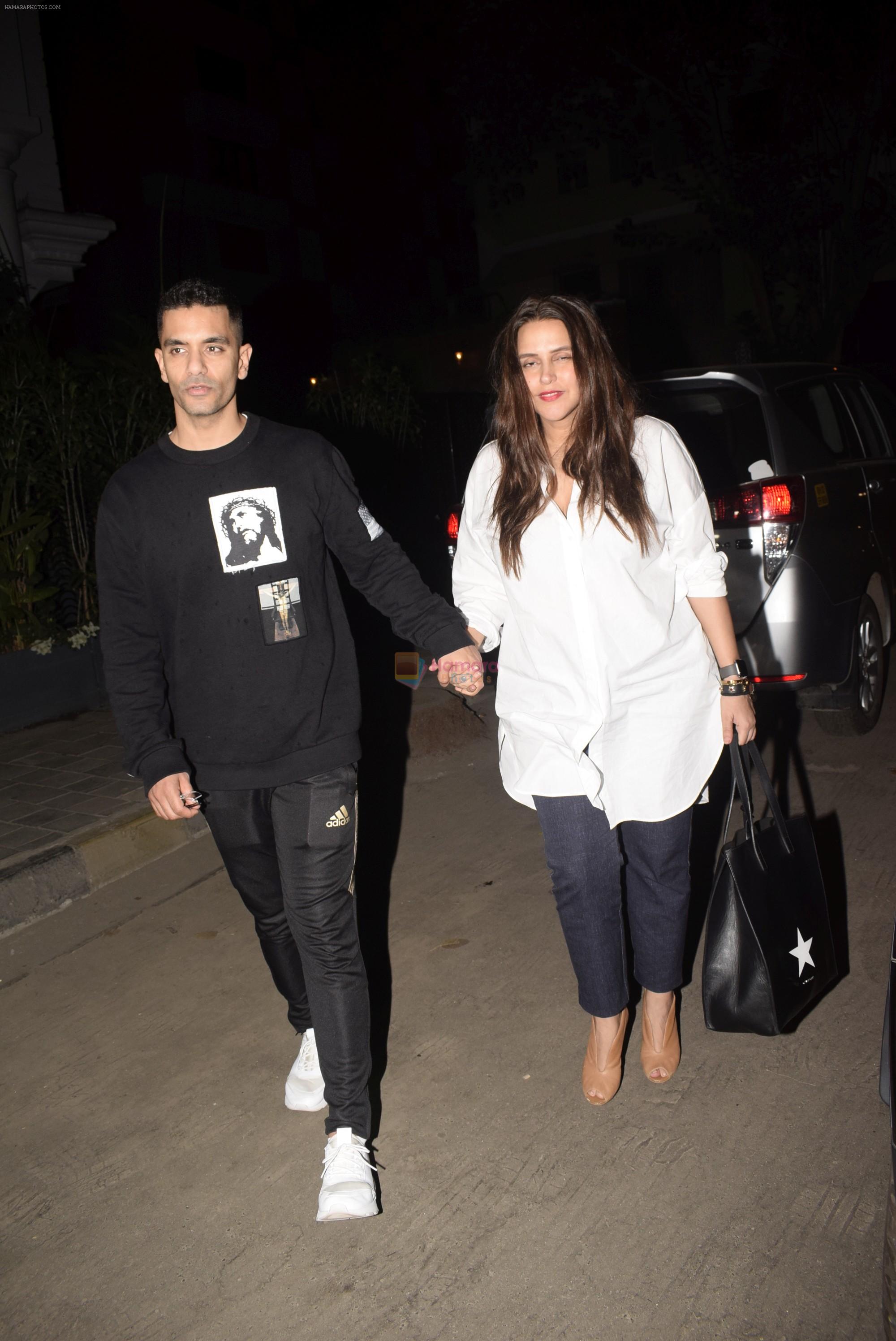 Neha Dhupia, Angad Bedi spotted at Soho House juhu on 26th Feb 2019