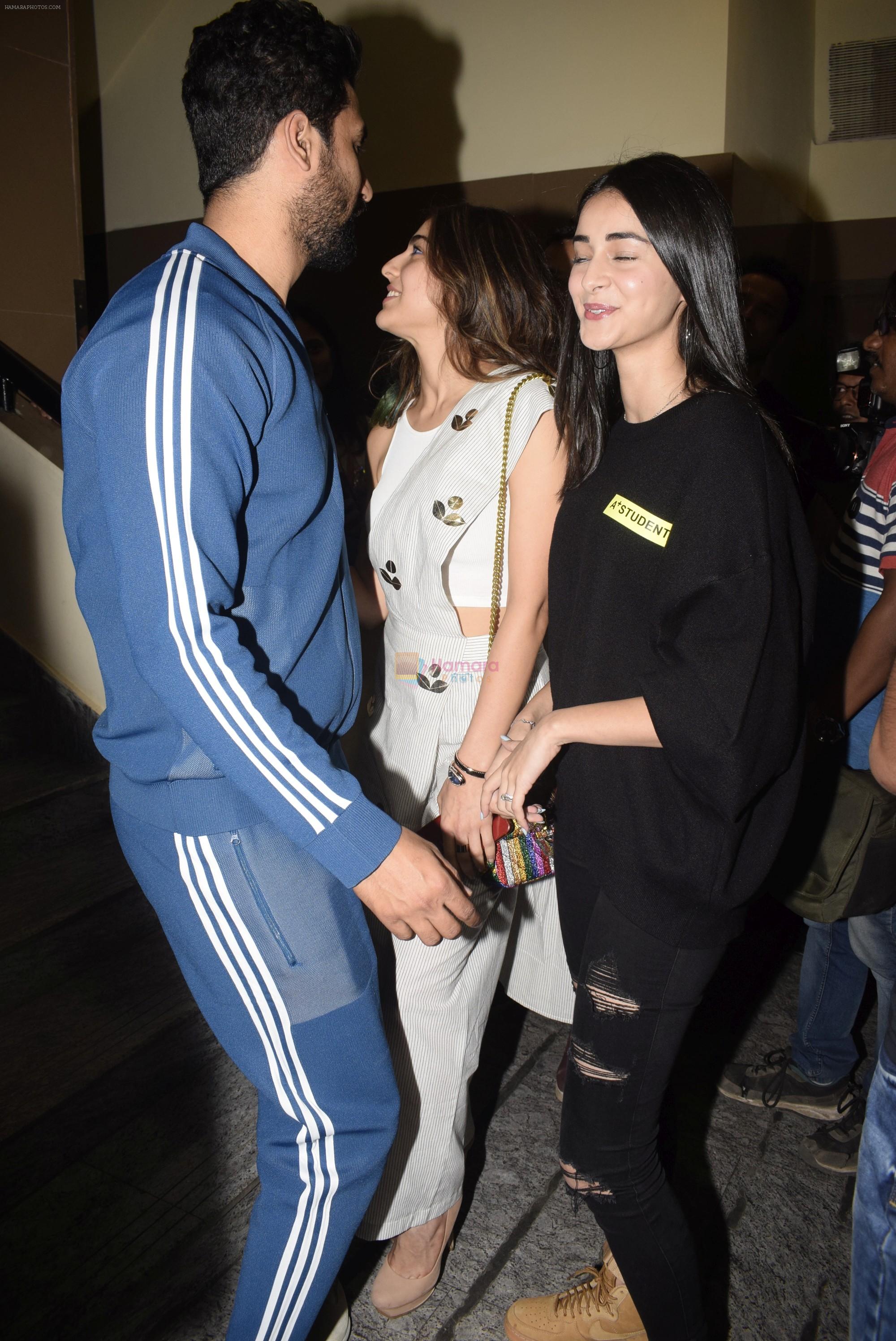 Vicky Kaushal, Sara Ali Khan, Ananya Pandey at the Screening of film Sonchiriya at pvr juhu on 27th Feb 2019