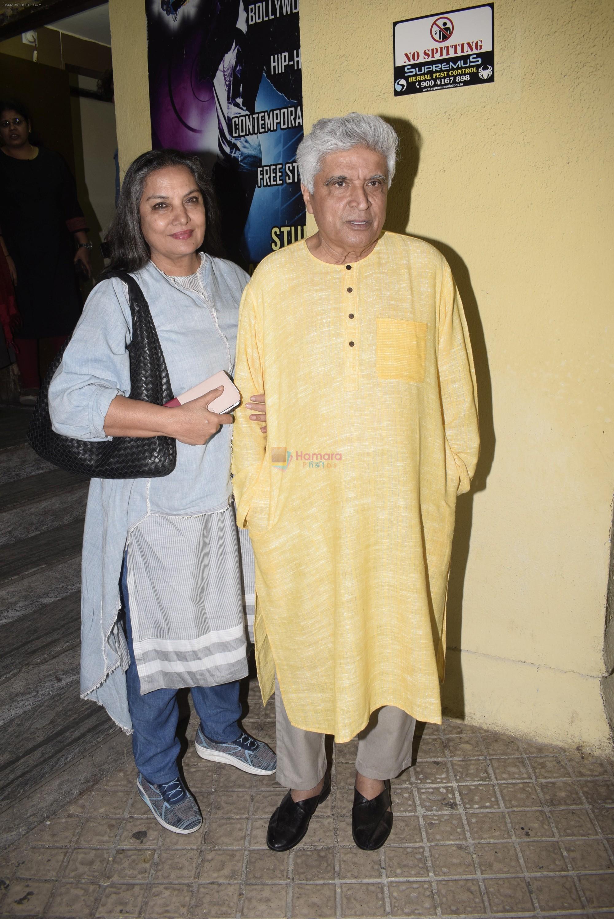 Javed Akhtar, Shabana Azmi at the Screening of film Sonchiriya at pvr juhu on 27th Feb 2019