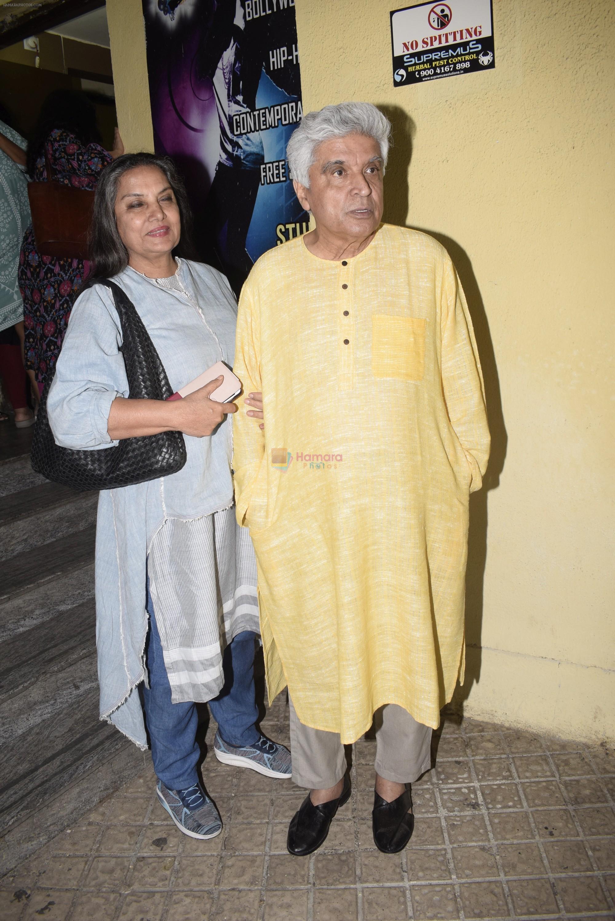 Javed Akhtar, Shabana Azmi at the Screening of film Sonchiriya at pvr juhu on 27th Feb 2019