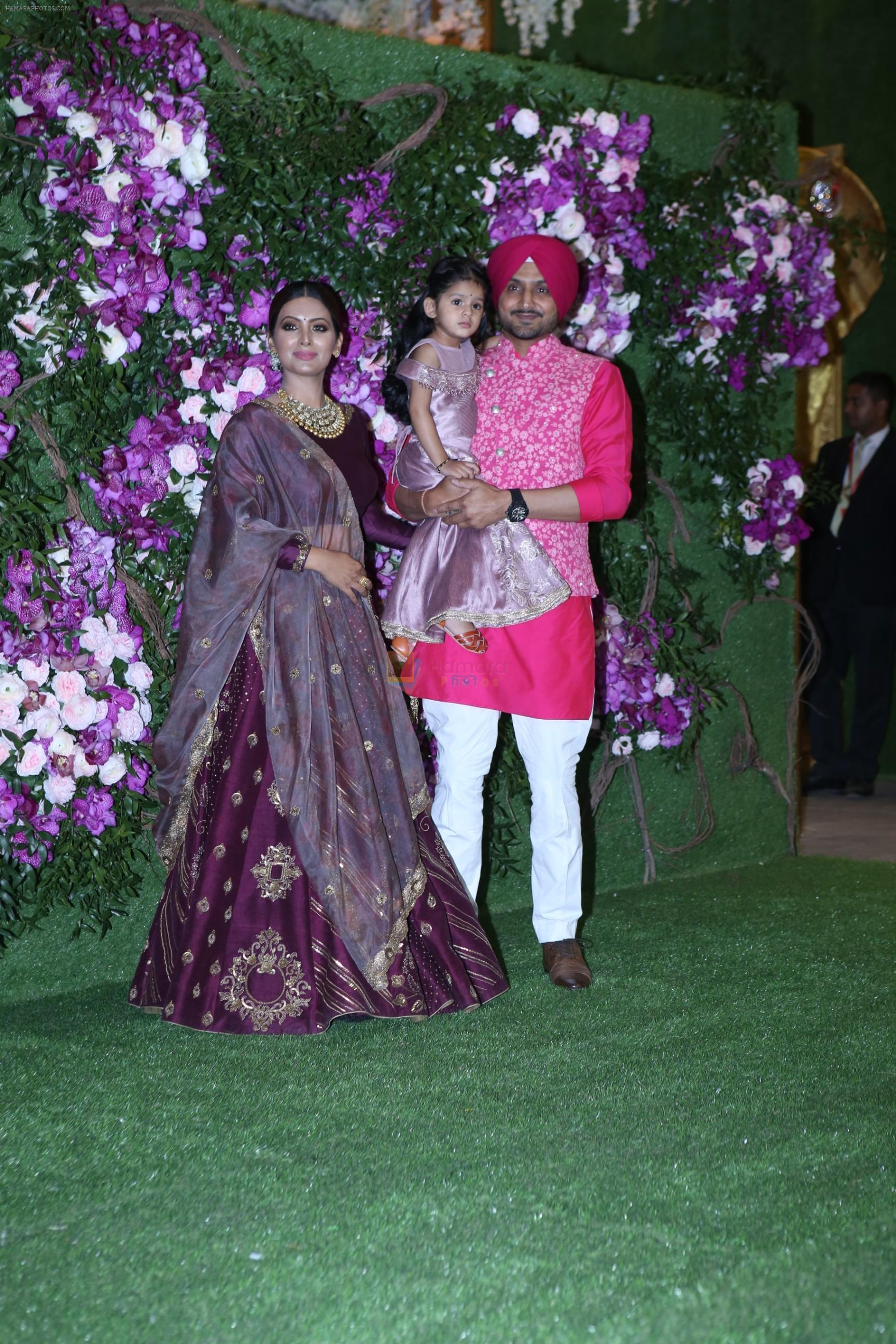 Geeta Basra, Harbhajan Singh at Akash Ambani & Shloka Mehta wedding in Jio World Centre bkc on 10th March 2019