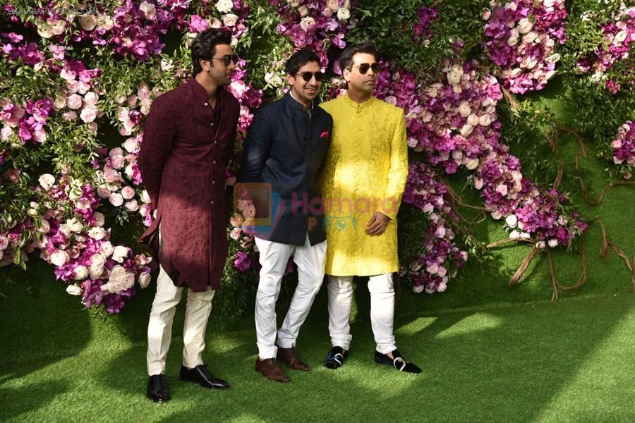 Ranbir Kapoor, Ayan Mukerji, Karan Johar at Akash Ambani & Shloka Mehta wedding in Jio World Centre bkc on 10th March 2019