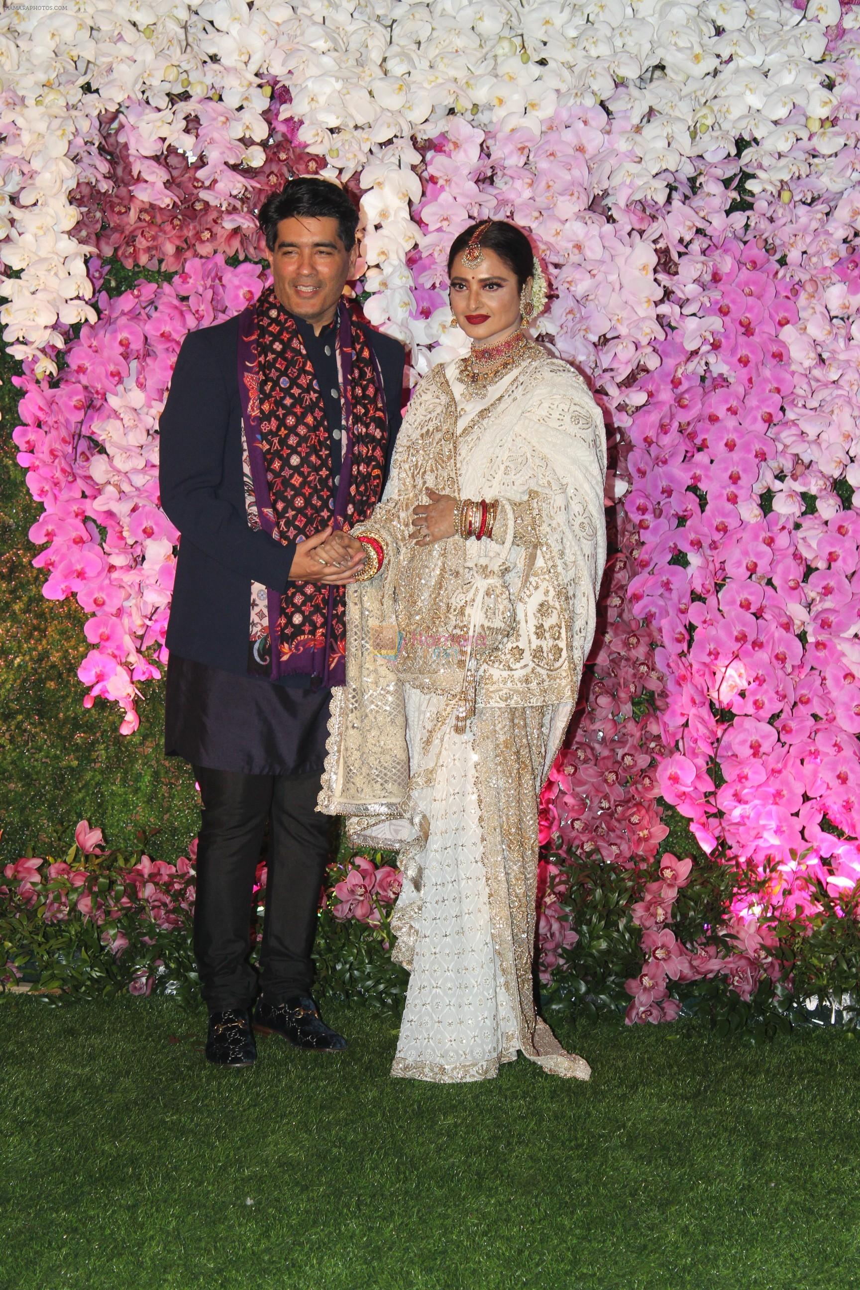 Manish Malhotra, Rekha at Akash Ambani & Shloka Mehta wedding in Jio World Centre bkc on 10th March 2019