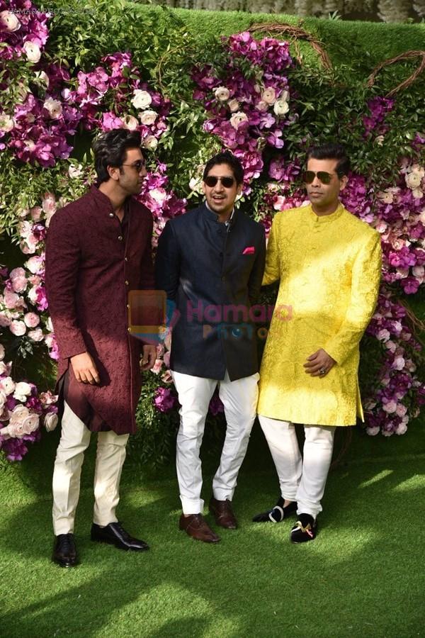 Ranbir Kapoor, Ayan Mukerji, Karan Johar at Akash Ambani & Shloka Mehta wedding in Jio World Centre bkc on 10th March 2019