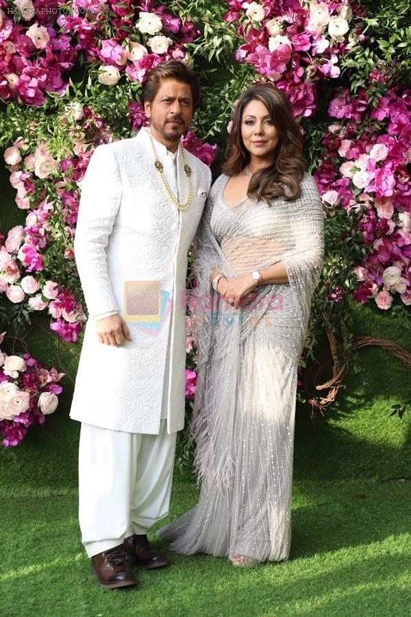 Shahrukh Khan, Gauri Khan at Akash Ambani & Shloka Mehta wedding in Jio World Centre bkc on 10th March 2019