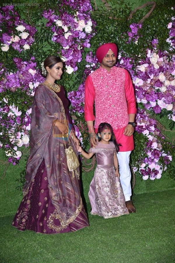 Geeta Basra, Harbhajan Singh at Akash Ambani & Shloka Mehta wedding in Jio World Centre bkc on 10th March 2019