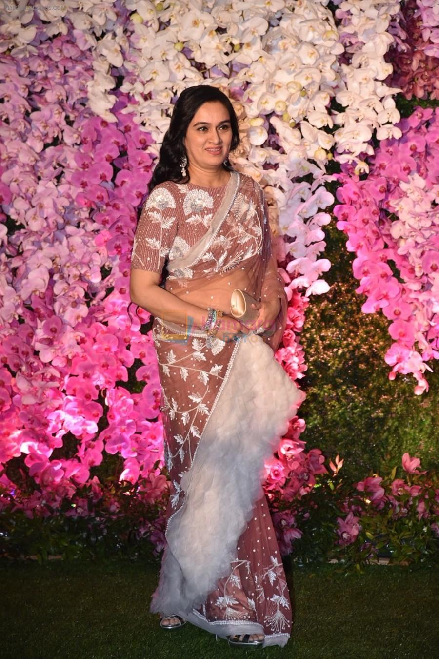 Padmini Kolhapure at Akash Ambani & Shloka Mehta wedding in Jio World Centre bkc on 10th March 2019