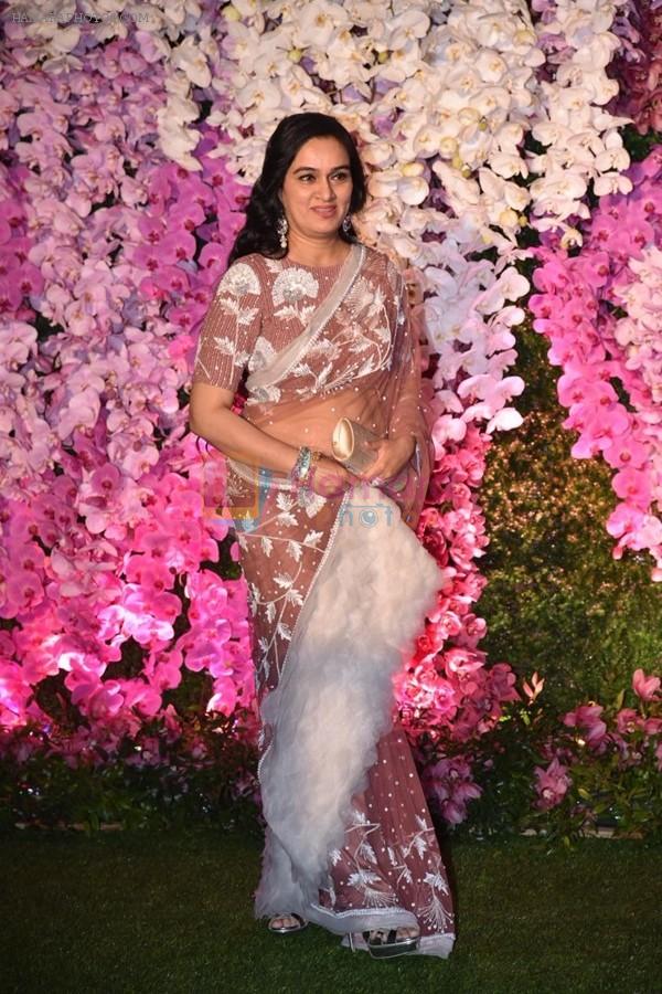 Padmini Kolhapure at Akash Ambani & Shloka Mehta wedding in Jio World Centre bkc on 10th March 2019