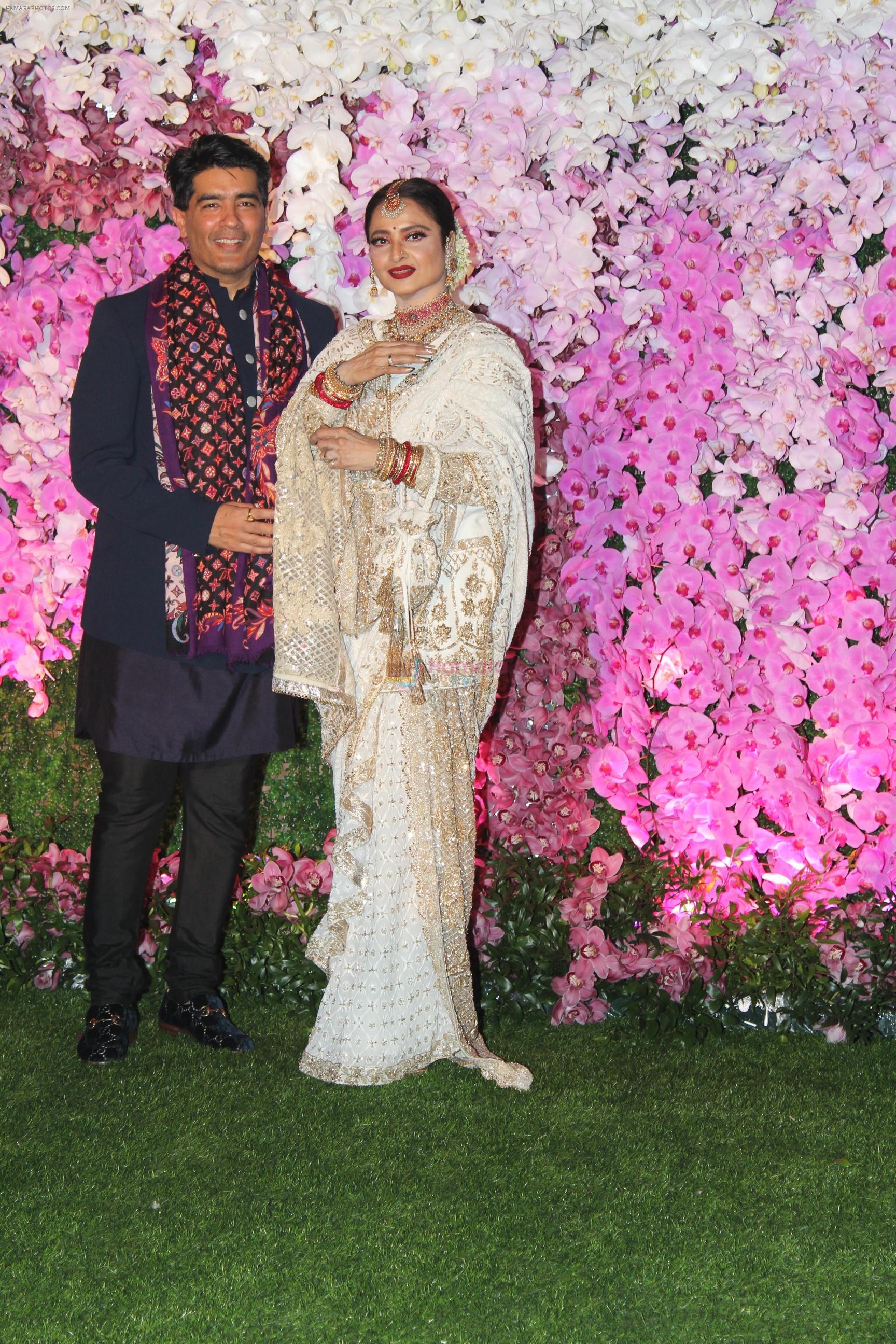 Manish Malhotra, Rekha at Akash Ambani & Shloka Mehta wedding in Jio World Centre bkc on 10th March 2019