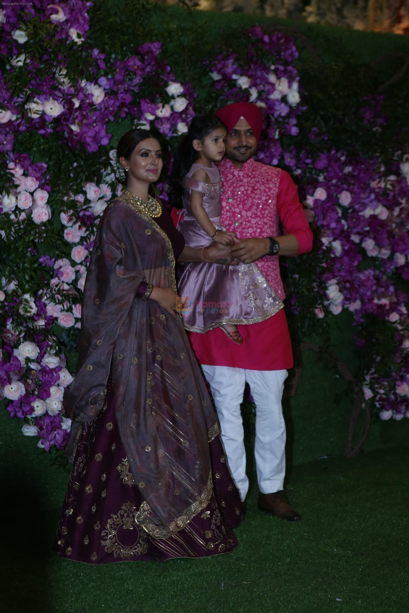 Geeta Basra, Harbhajan Singh at Akash Ambani & Shloka Mehta wedding in Jio World Centre bkc on 10th March 2019