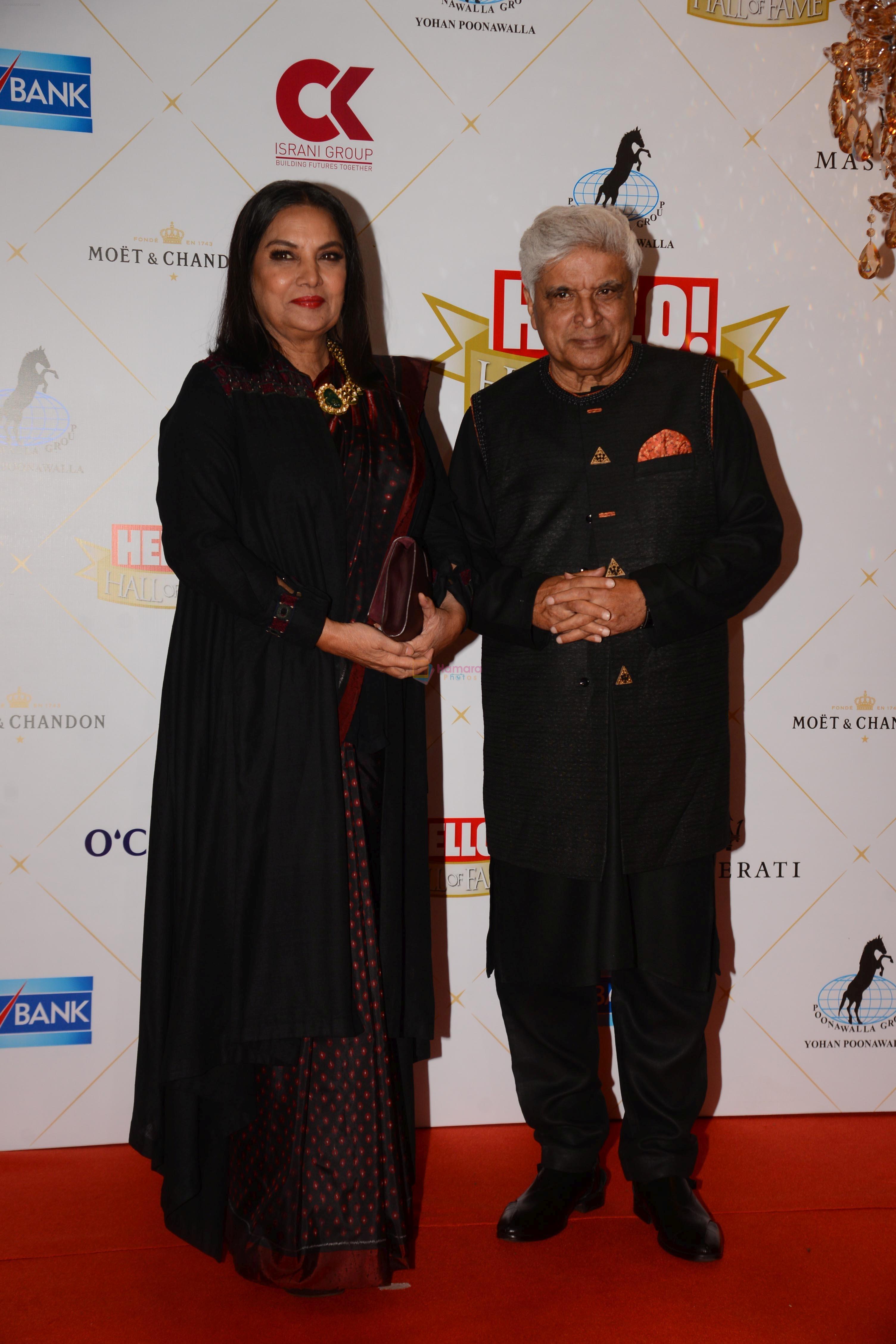Shabana Azmi, Javed Akhtar at the Hello Hall of Fame Awards in St Regis hotel on 18th March 2019