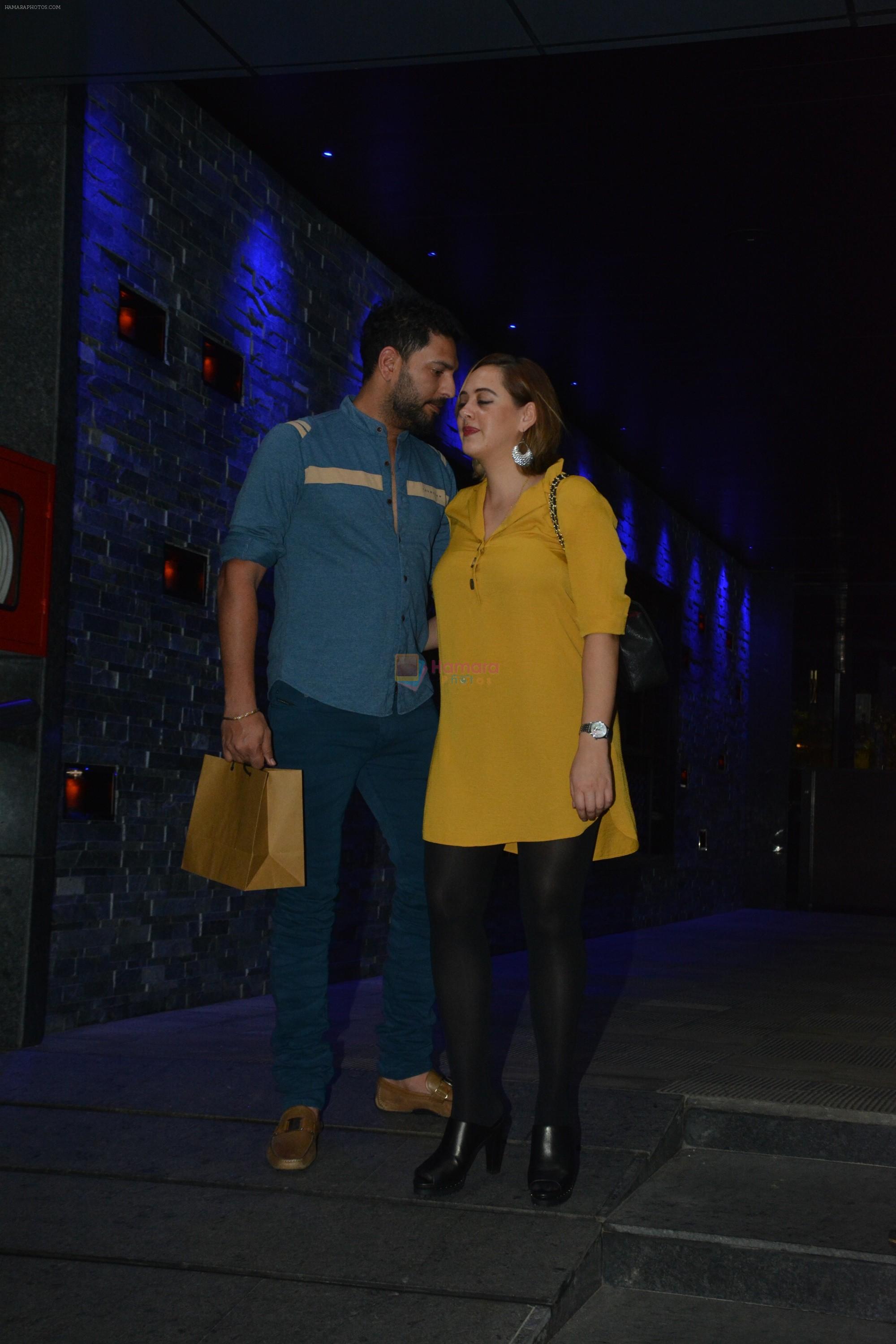 Yuvraj Singh with wife spotted at Hakkasan Bandra on 19th March 2019