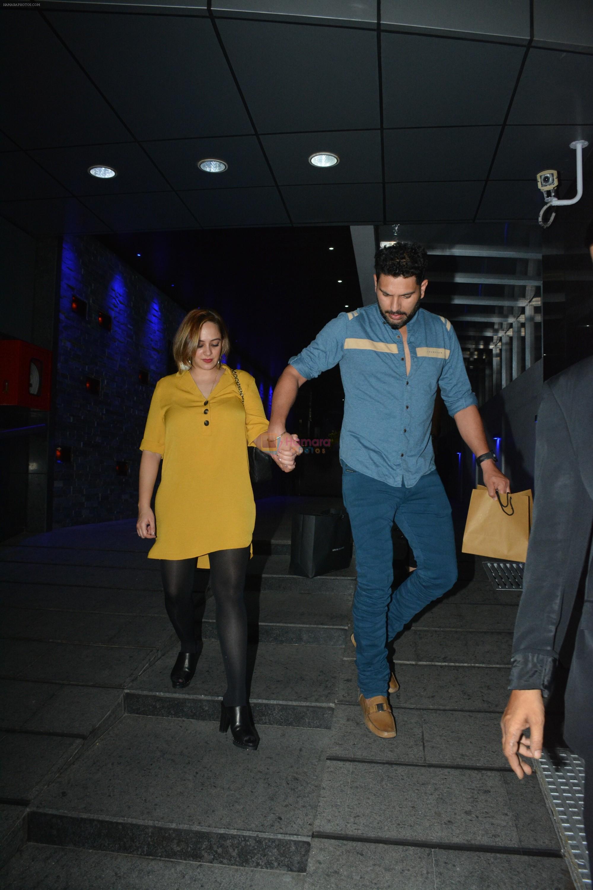 Yuvraj Singh with wife spotted at Hakkasan Bandra on 19th March 2019