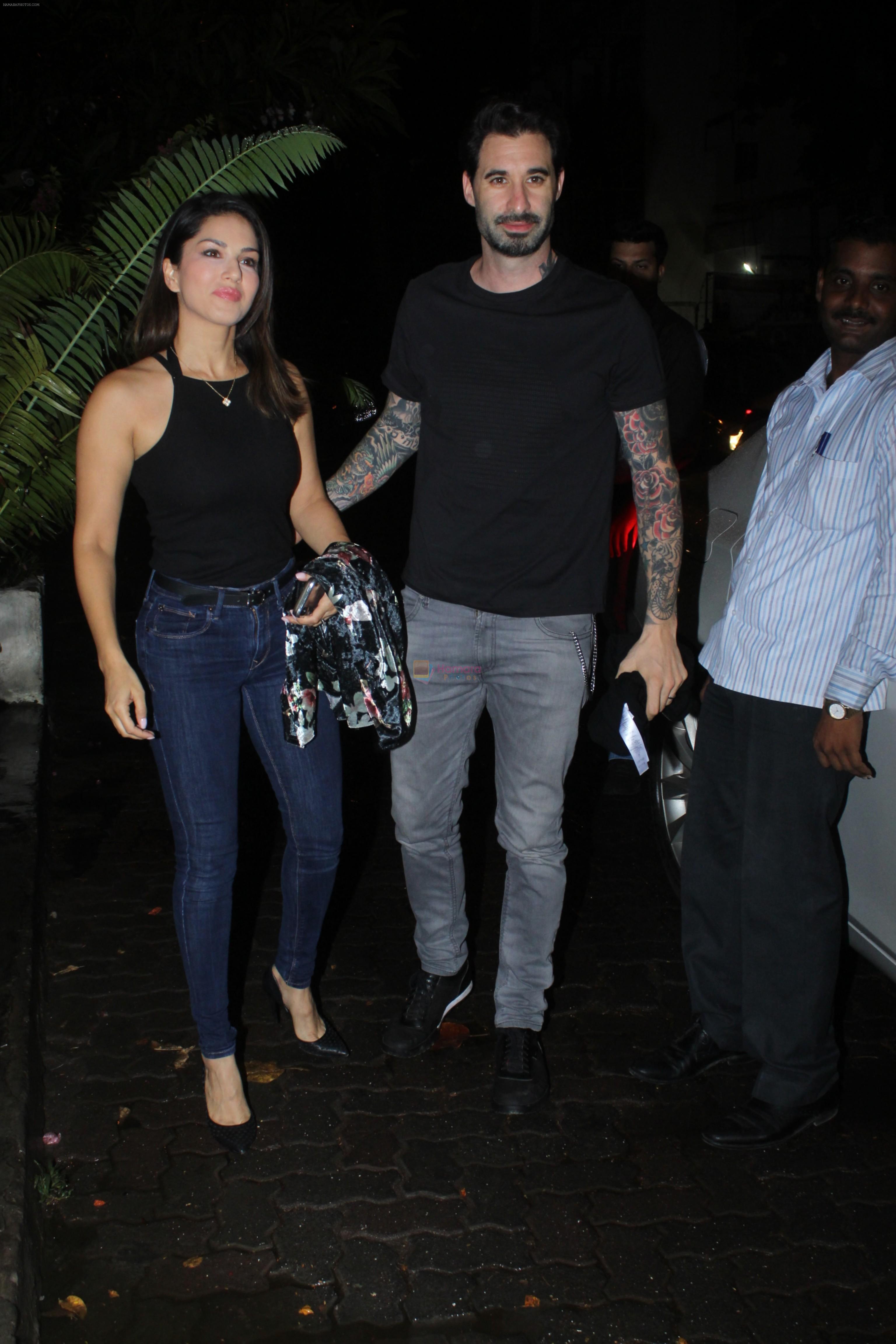 Sunny Leone & husband spotted at bayroute in juhu on 10th June 2019