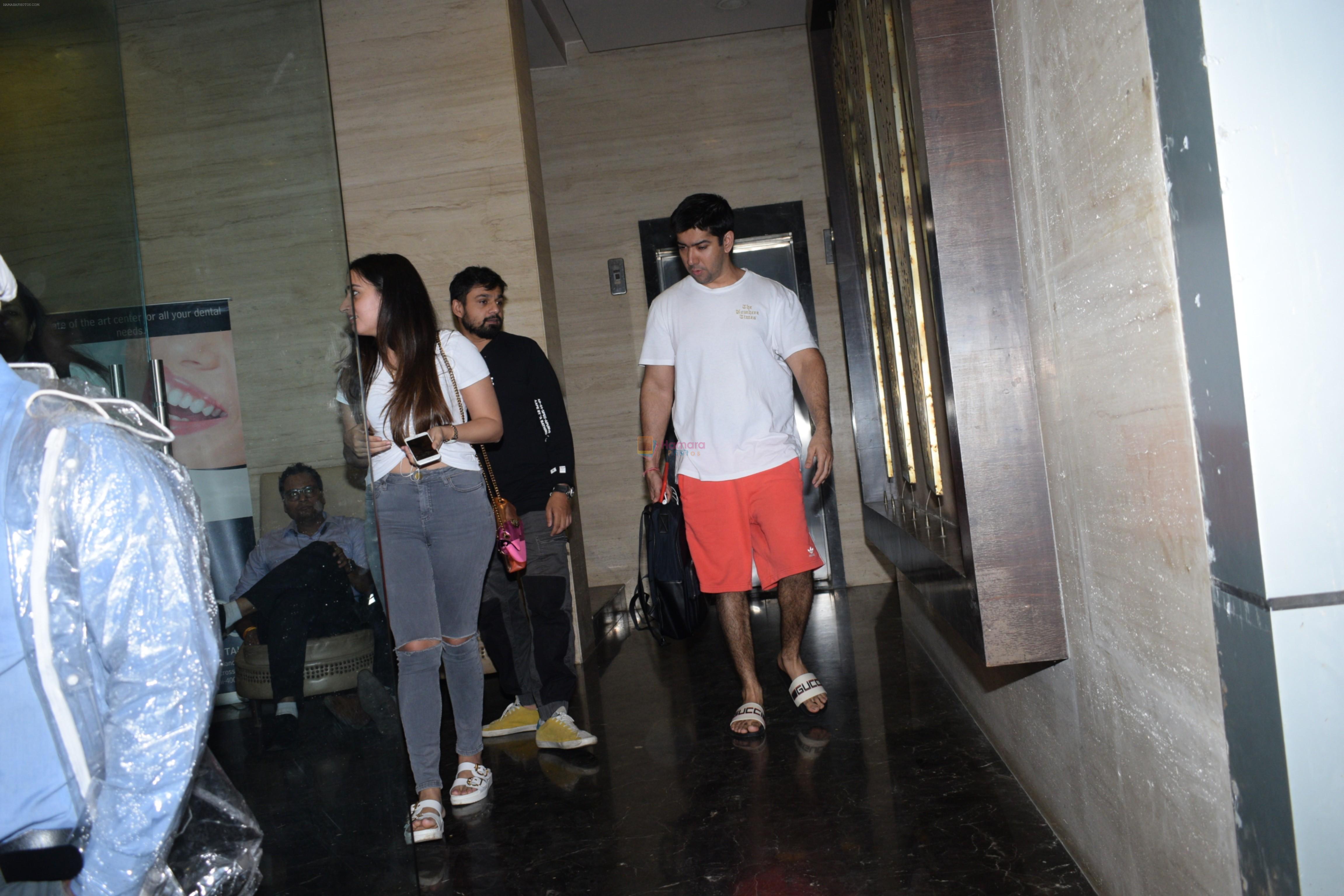 Rohit Dhawan with family & girlfriend Natasha Dalal spotted at his office in juhu on 15th June 2019