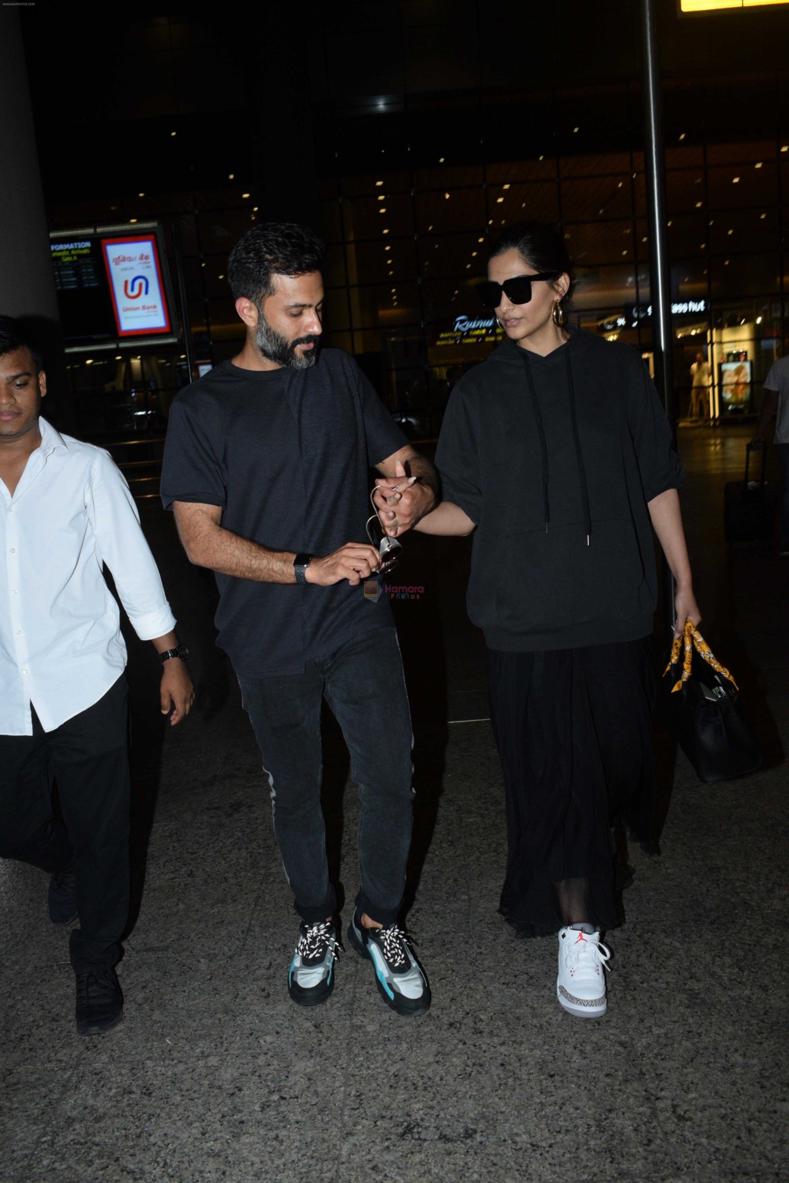 Sonam Kapoor & Anand Ahuja spotted at airport on 26th June 2019
