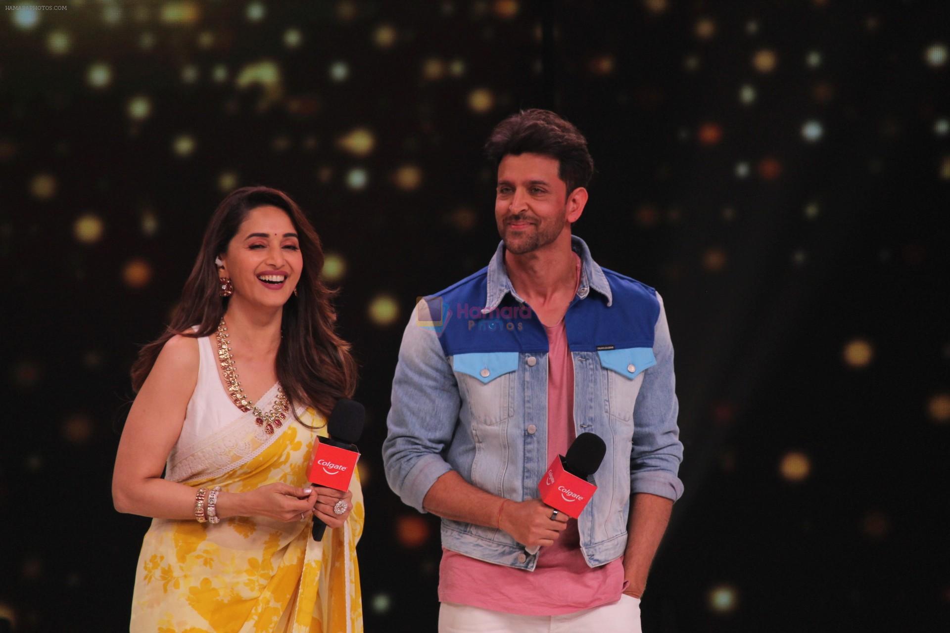 Hrithik Roshan, Madhuri Dixit on the sets of colors Dance Deewane in filmcity on 2nd July 2019