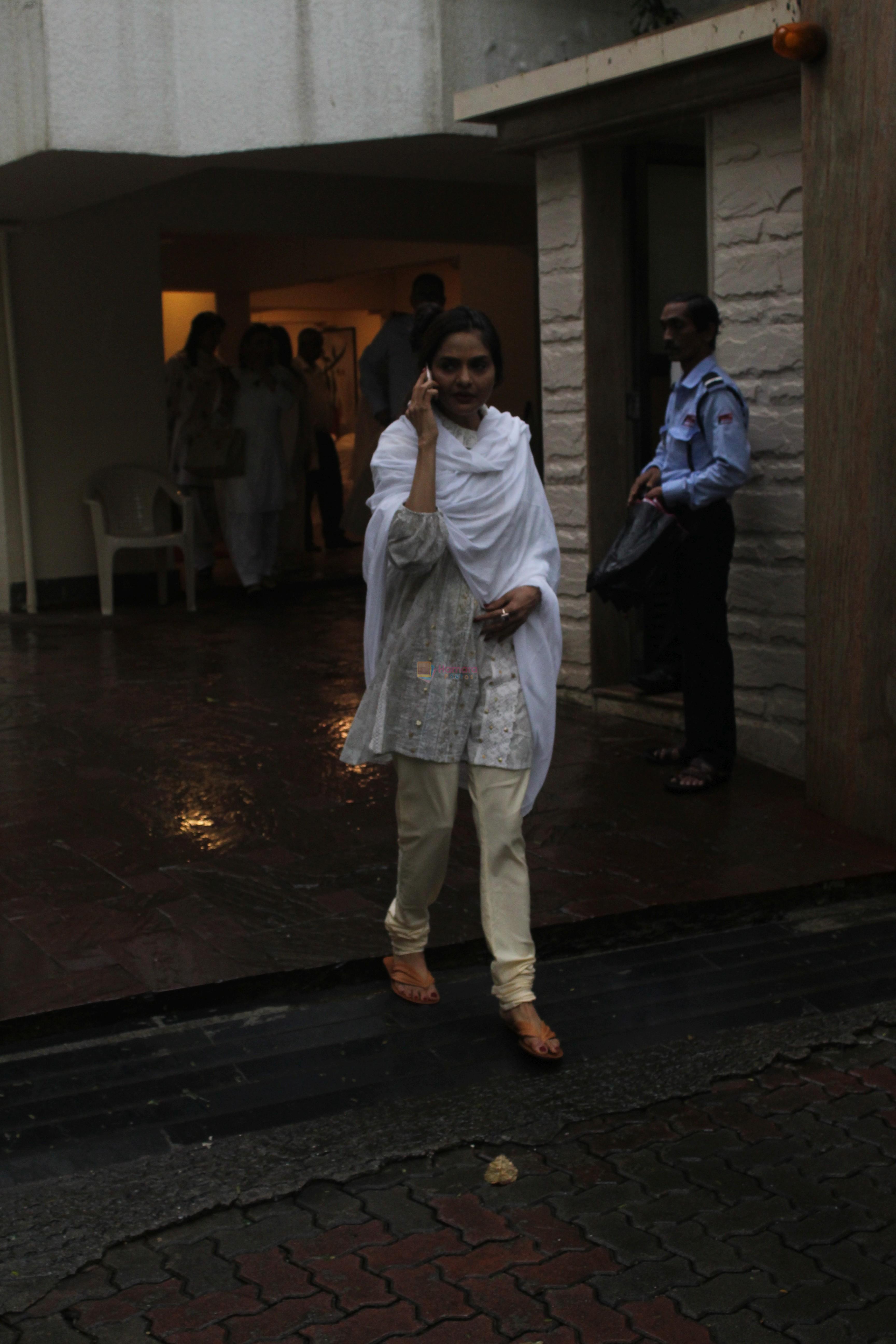 Madhoo Shah at prayer meet of  Kaykasshan Patel's husband Areef Patel at his house in bandra  on 30th July 2019